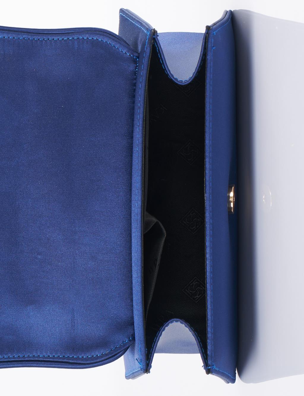 Beaded Baguette Bag Indigo
