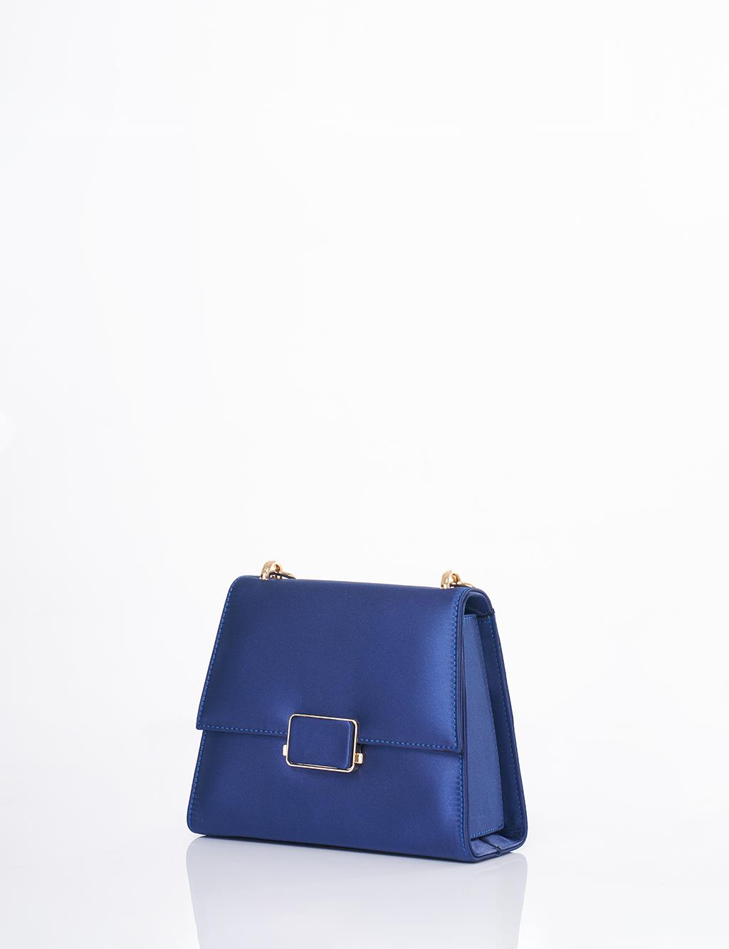 Beaded Satin Bag Indigo