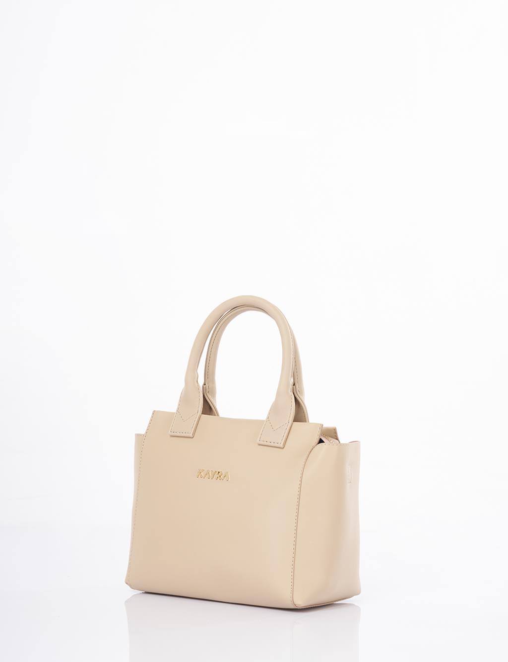 Faux Leather Tote Bag Mink