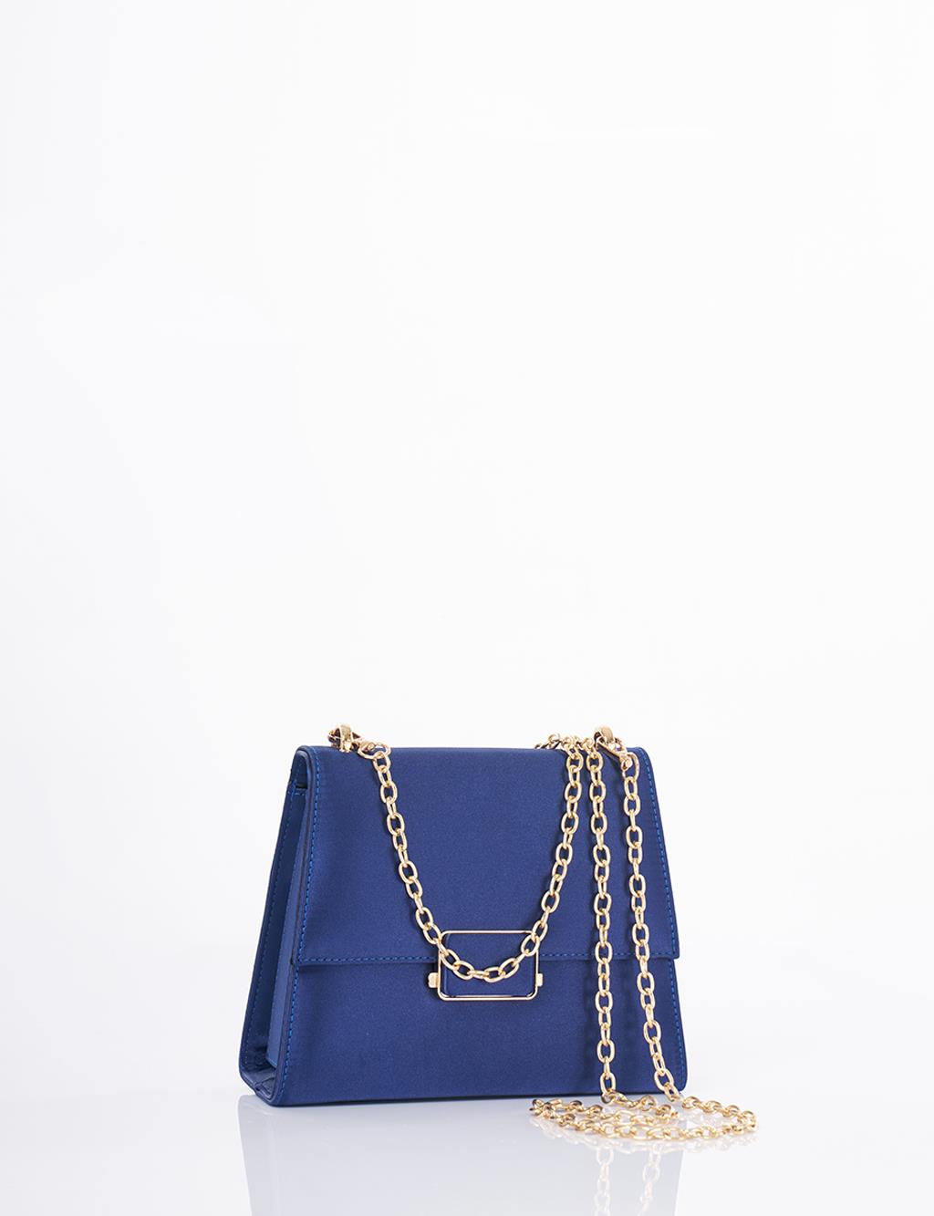 Beaded Satin Bag Indigo