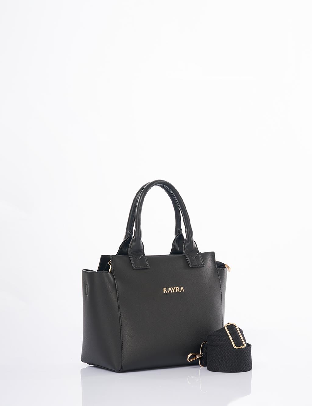 Faux Leather Tote Bag Black