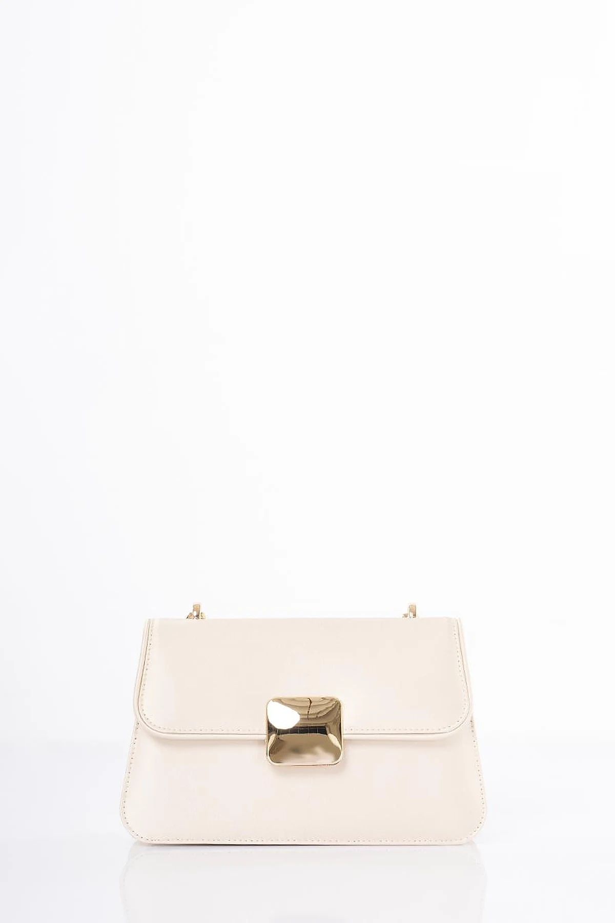 Beaded Baguette Bag Cream