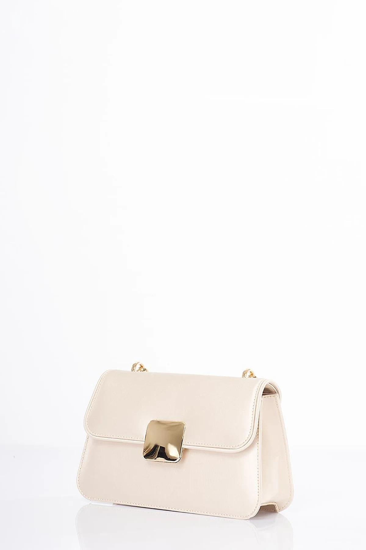 Beaded Baguette Bag Cream
