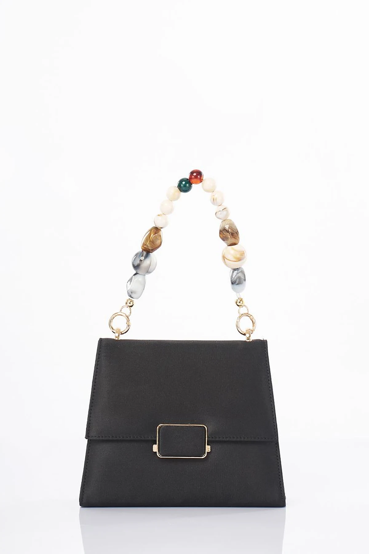 Beaded Satin Bag Black