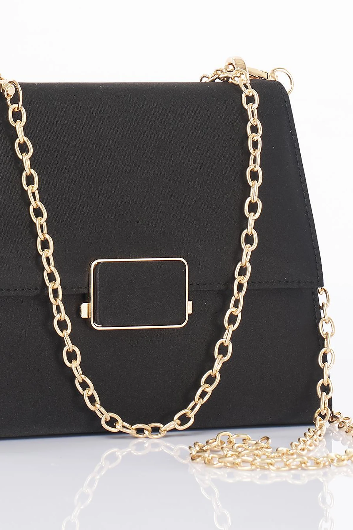 Beaded Satin Bag Black
