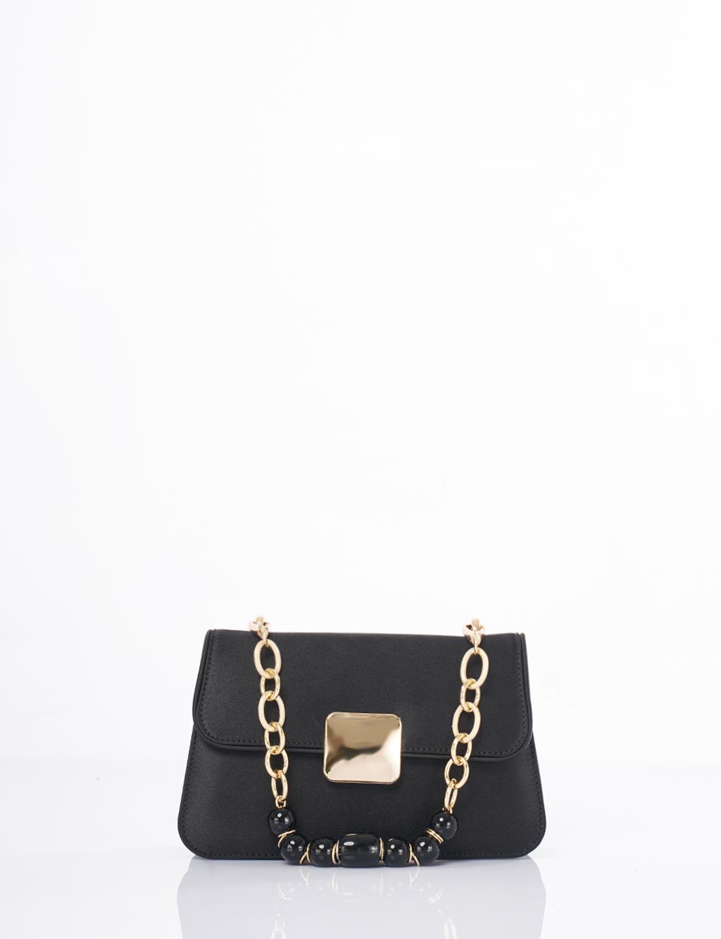 Beaded Baguette Bag Black