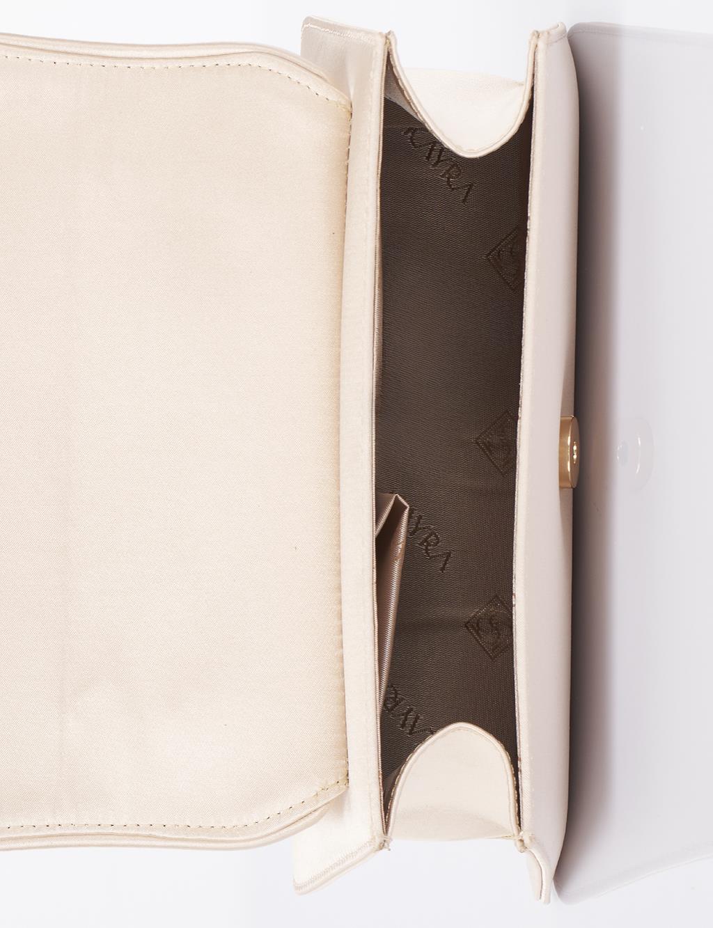 Beaded Baguette Bag Cream