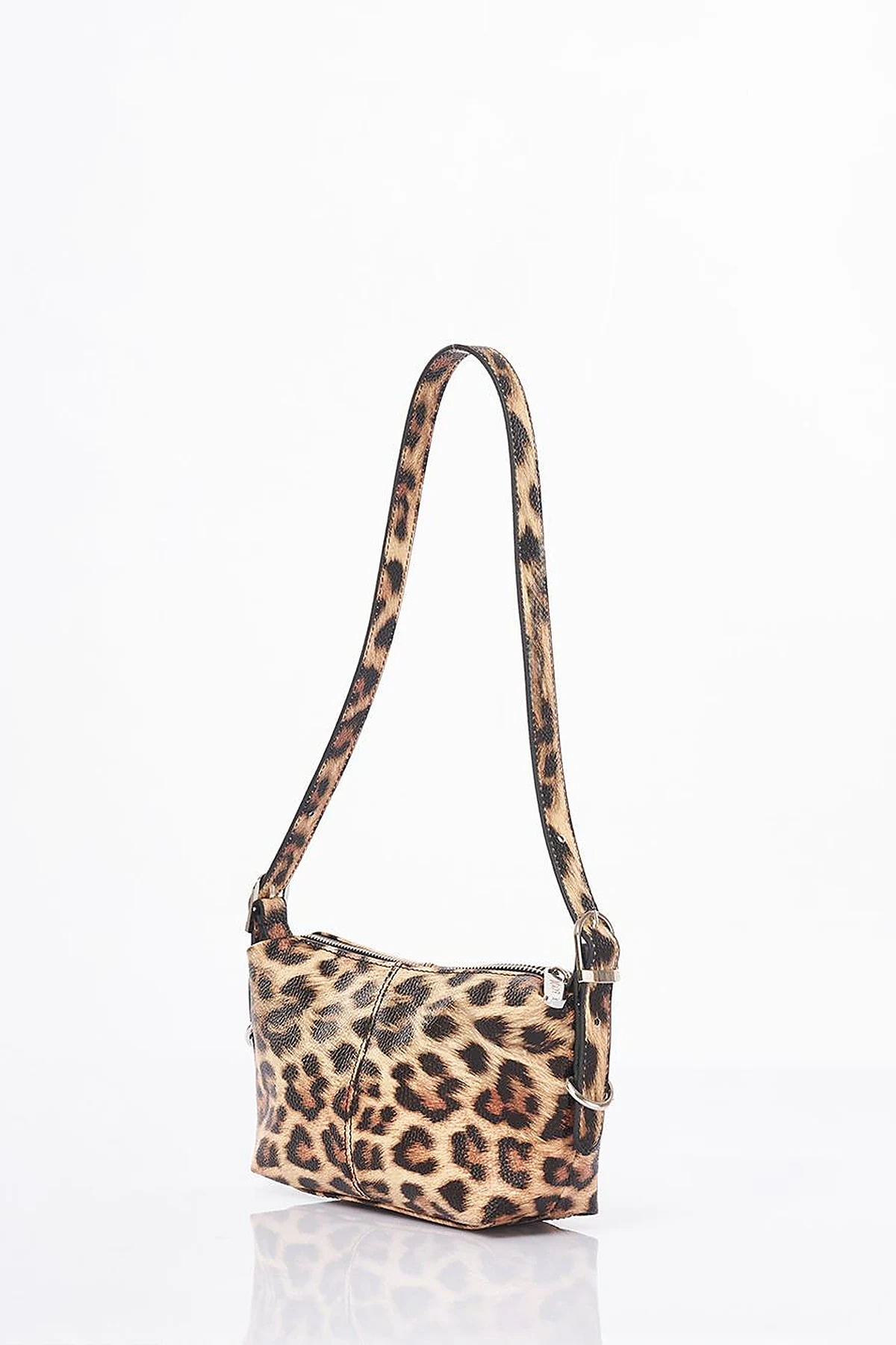 Leopar Desen Omuz Çantası Kahve 