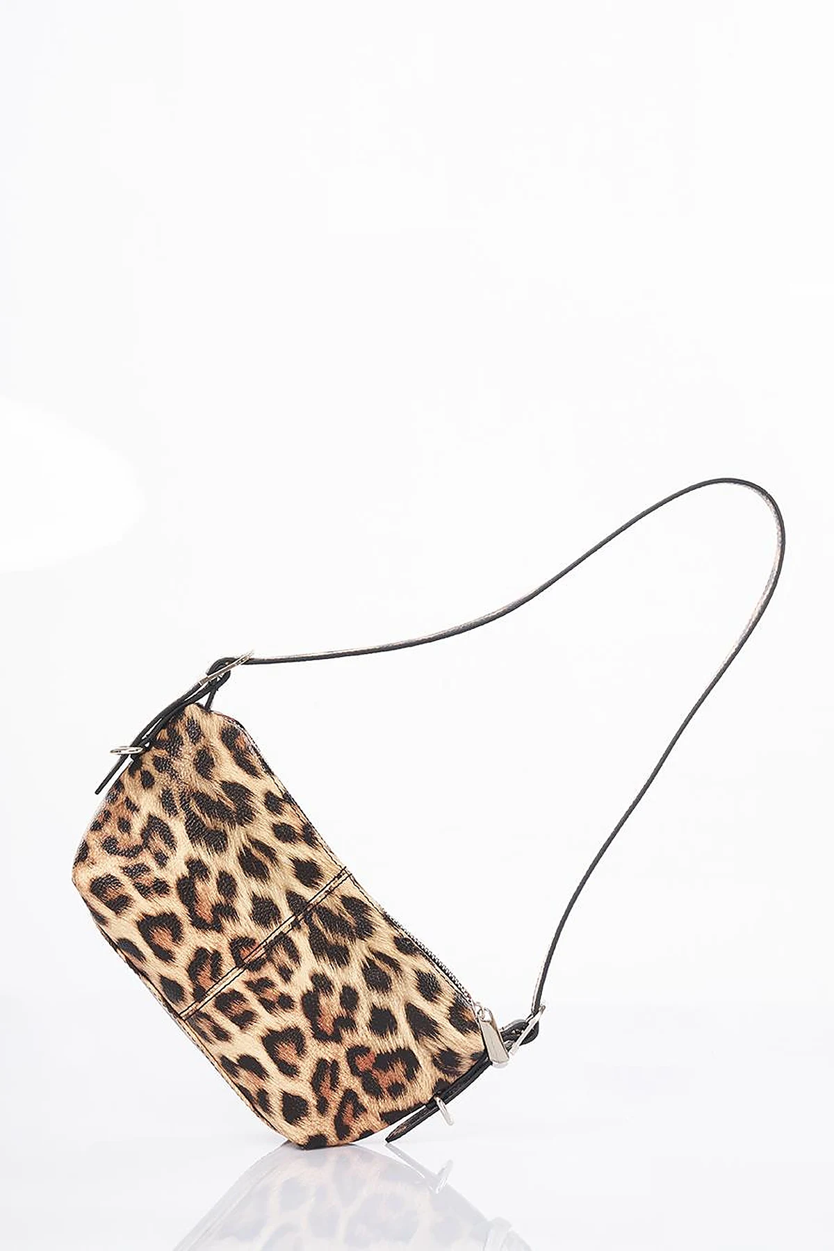 Leopar Desen Omuz Çantası Kahve 