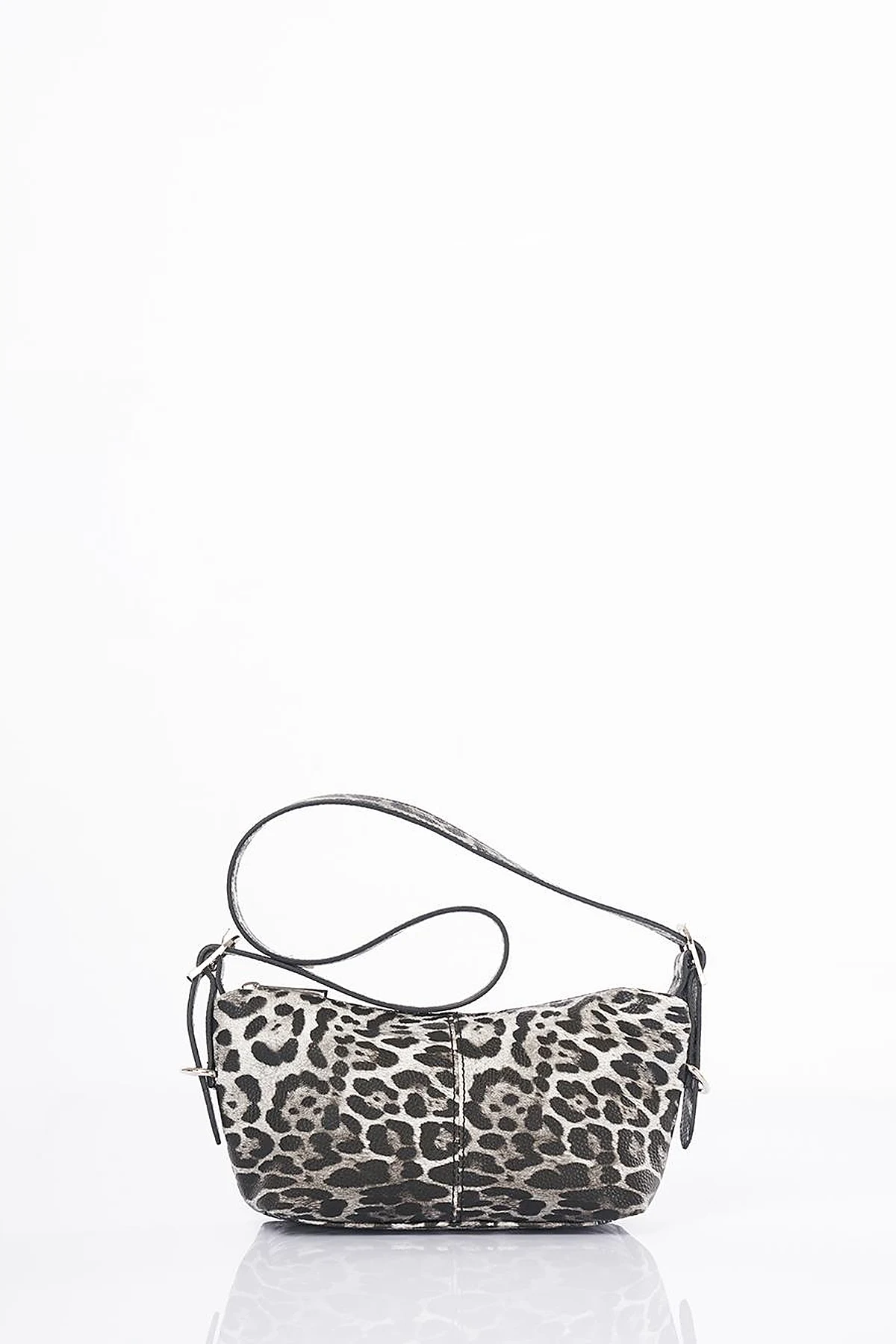 Leopard Pattern Shoulder Bag Black