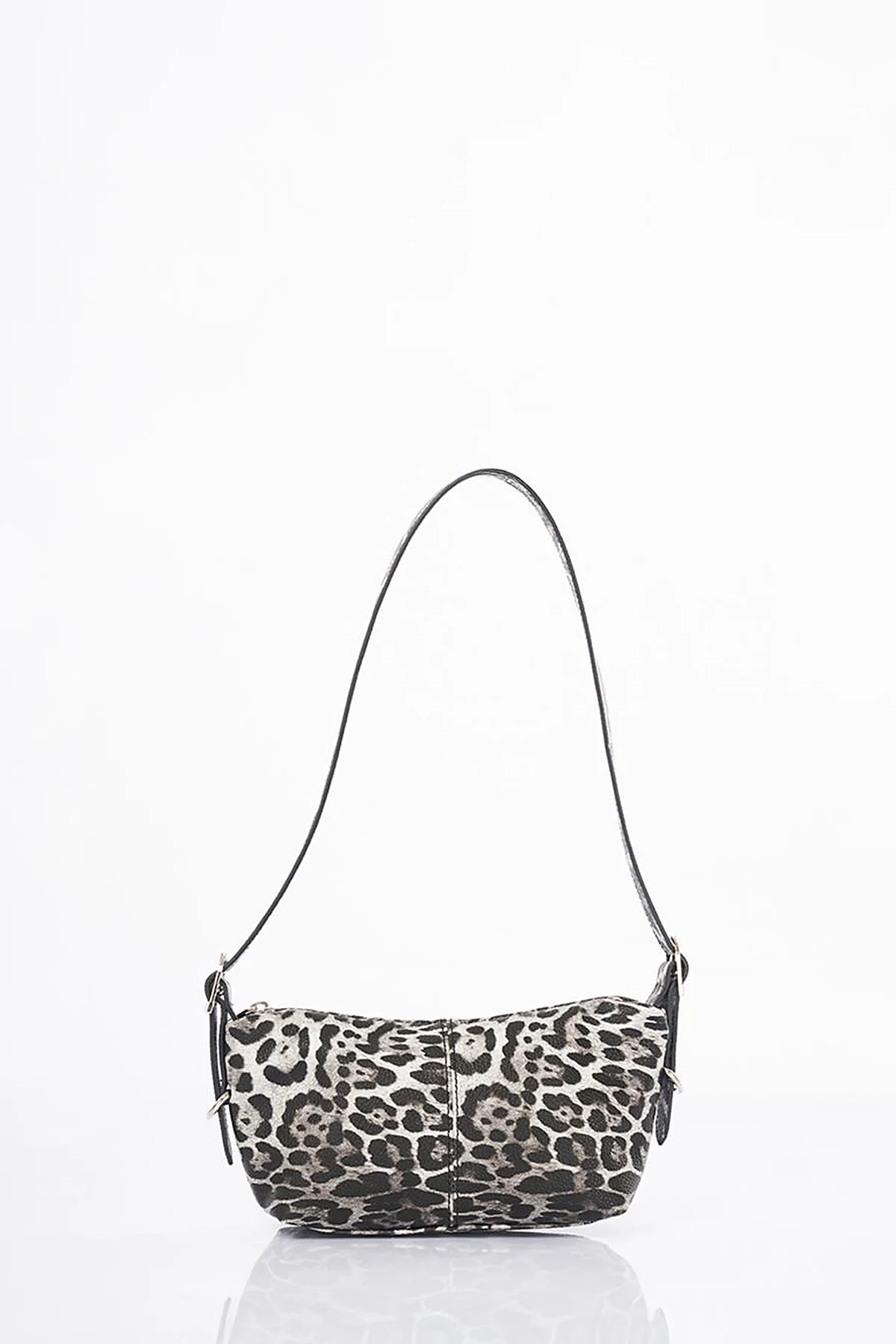 Leopard Pattern Shoulder Bag Black