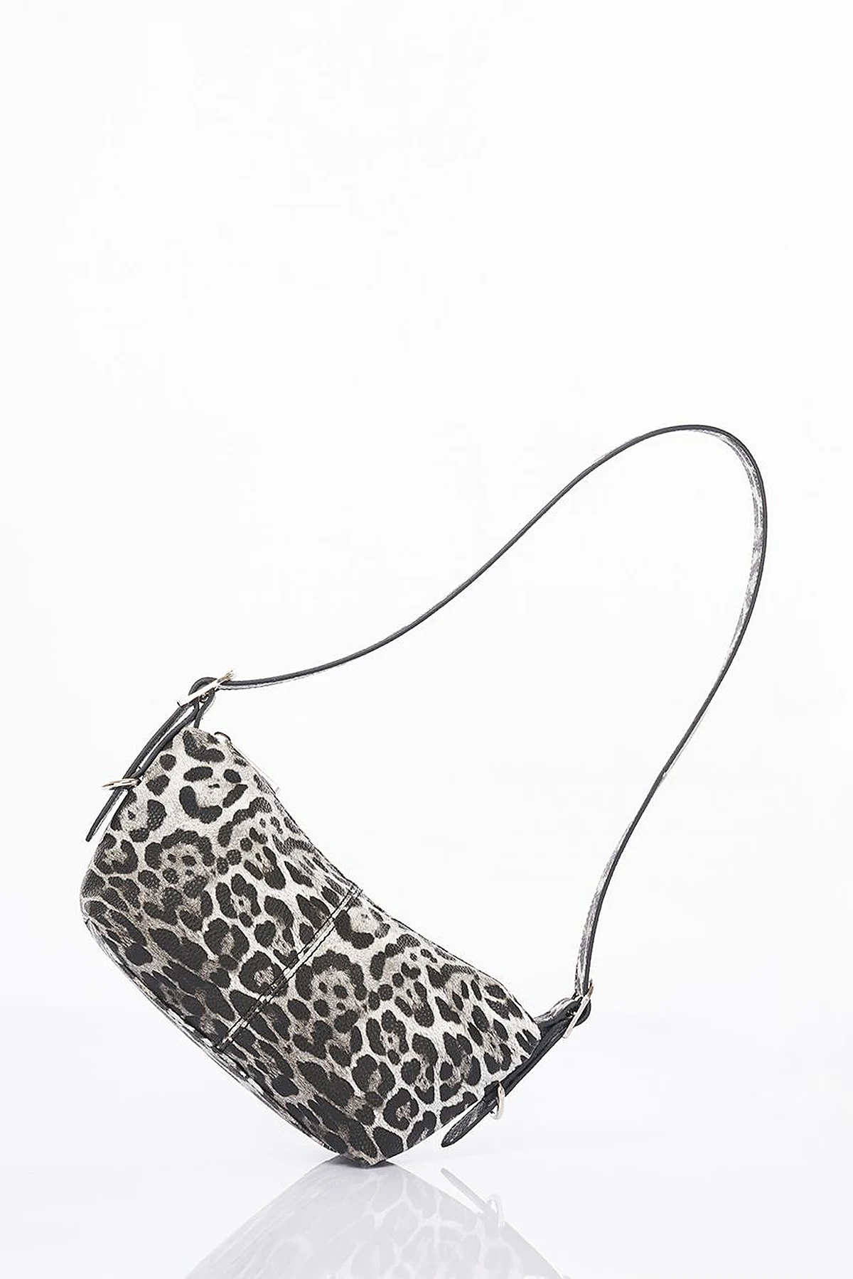 Leopard Pattern Shoulder Bag Black
