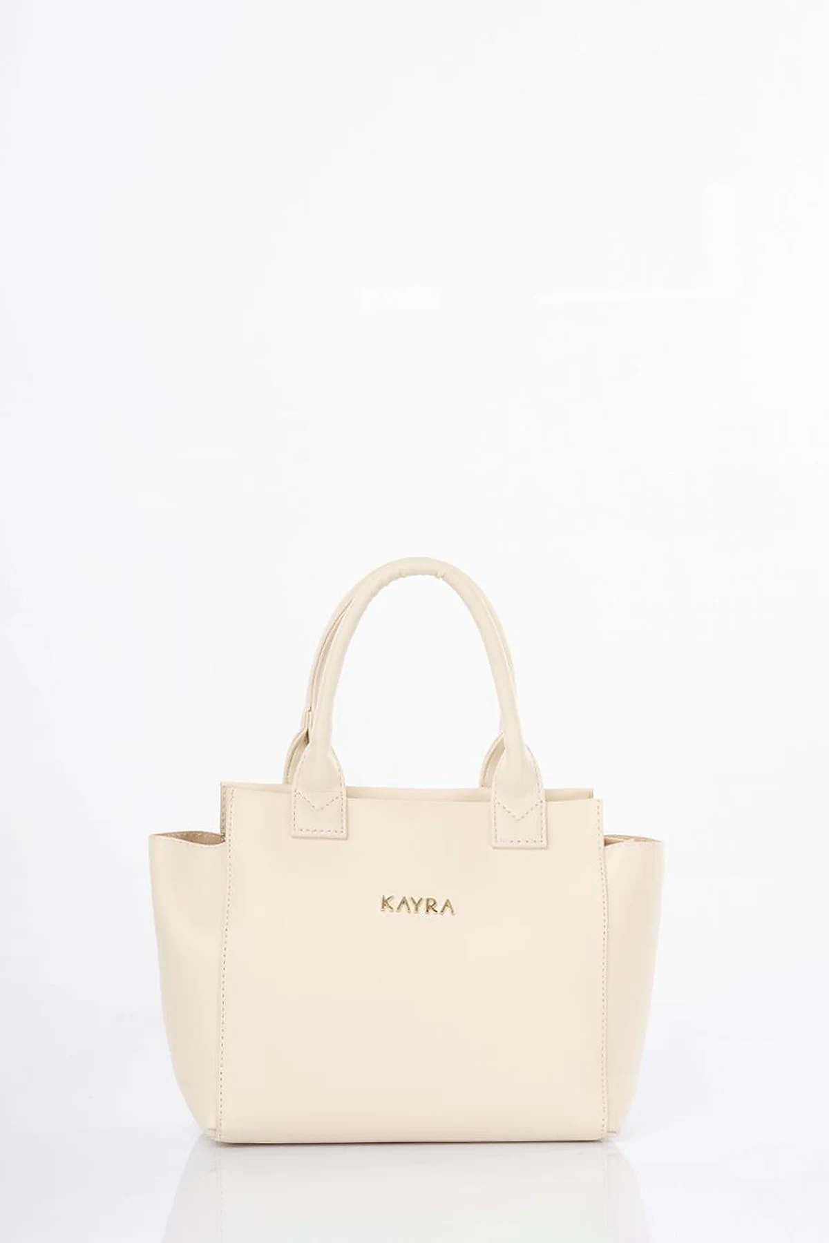 Faux Leather Tote Bag Cream
