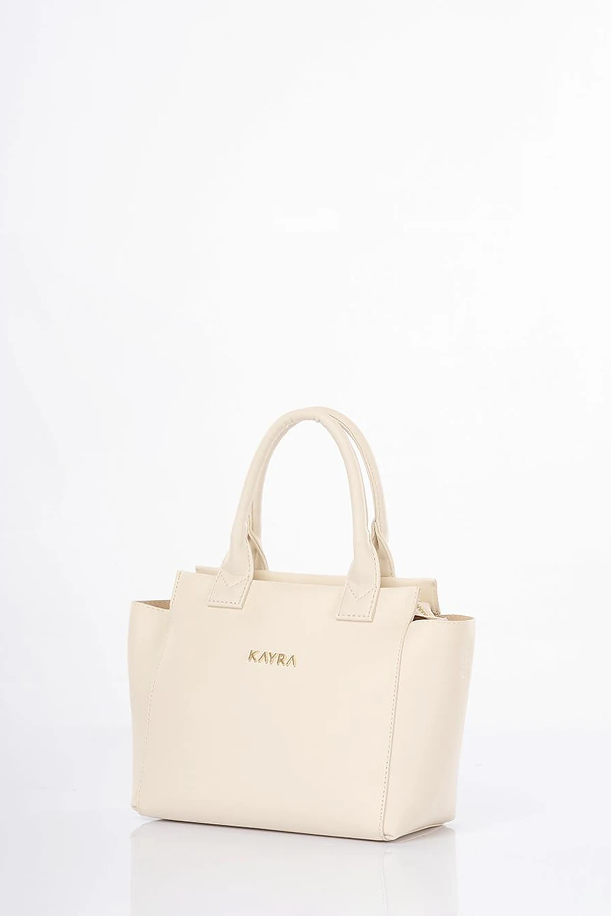 Faux Leather Tote Bag Cream