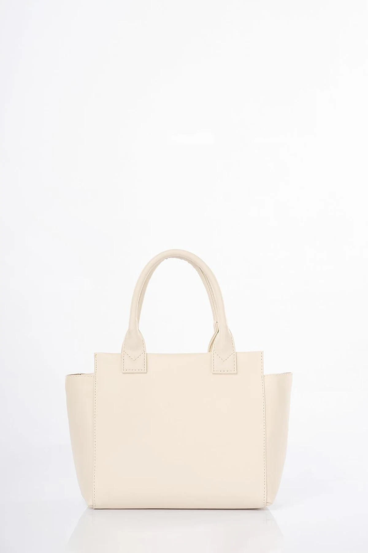 Faux Leather Tote Bag Cream