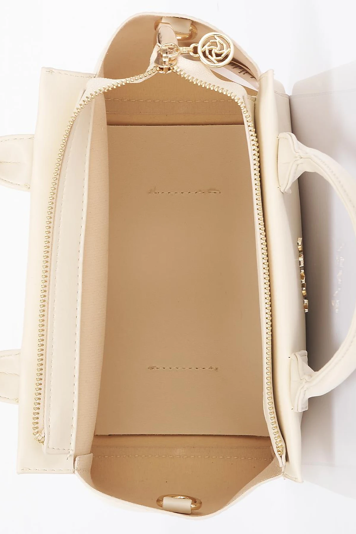Faux Leather Tote Bag Cream