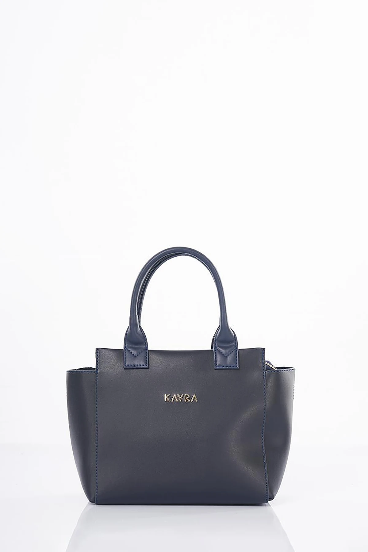 Faux Leather Tote Bag Navy