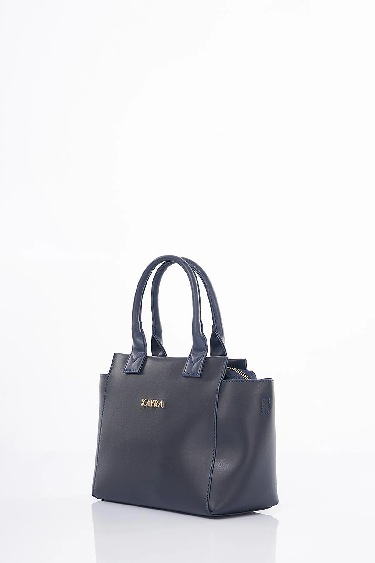 Faux Leather Tote Bag Navy