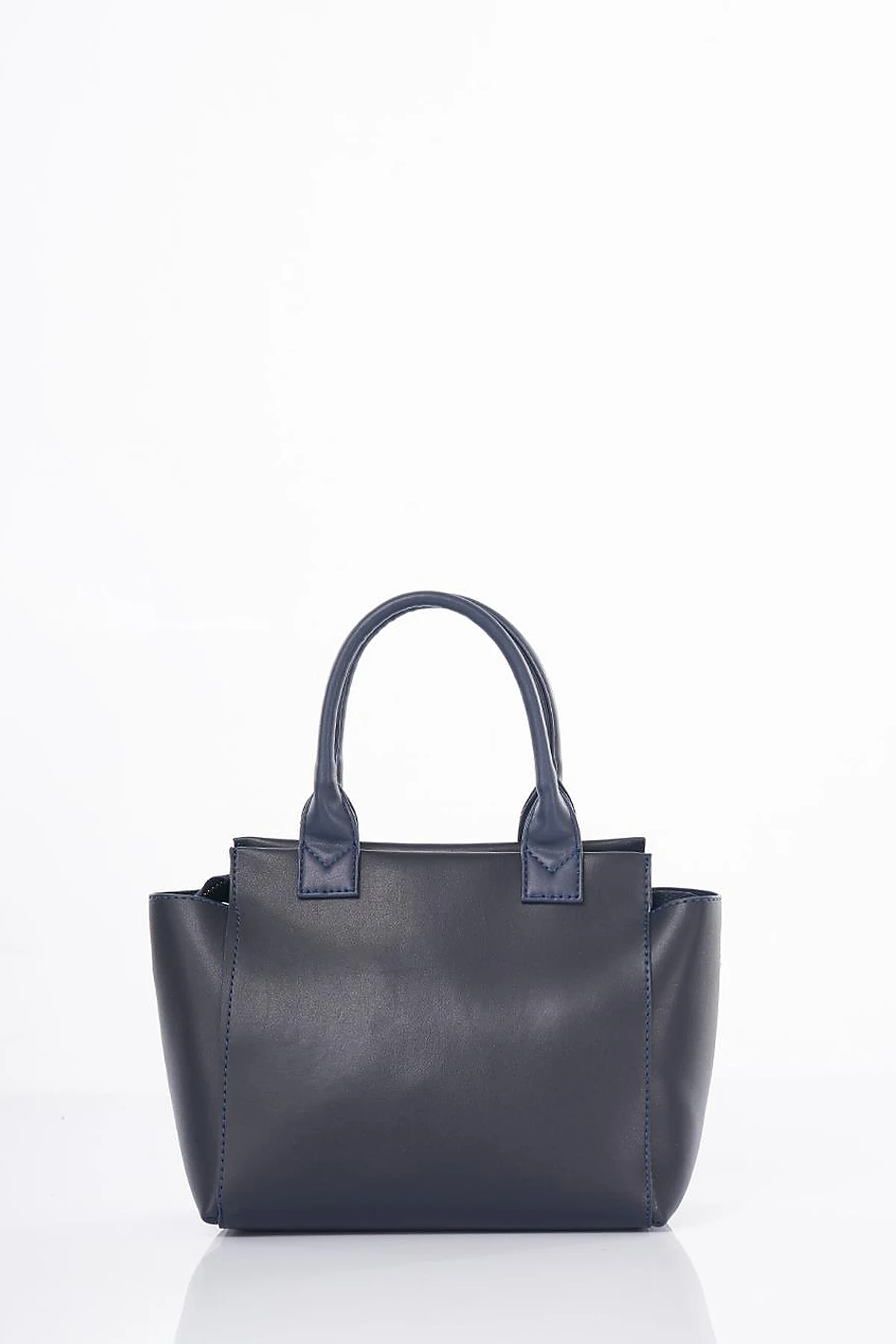 Faux Leather Tote Bag Navy