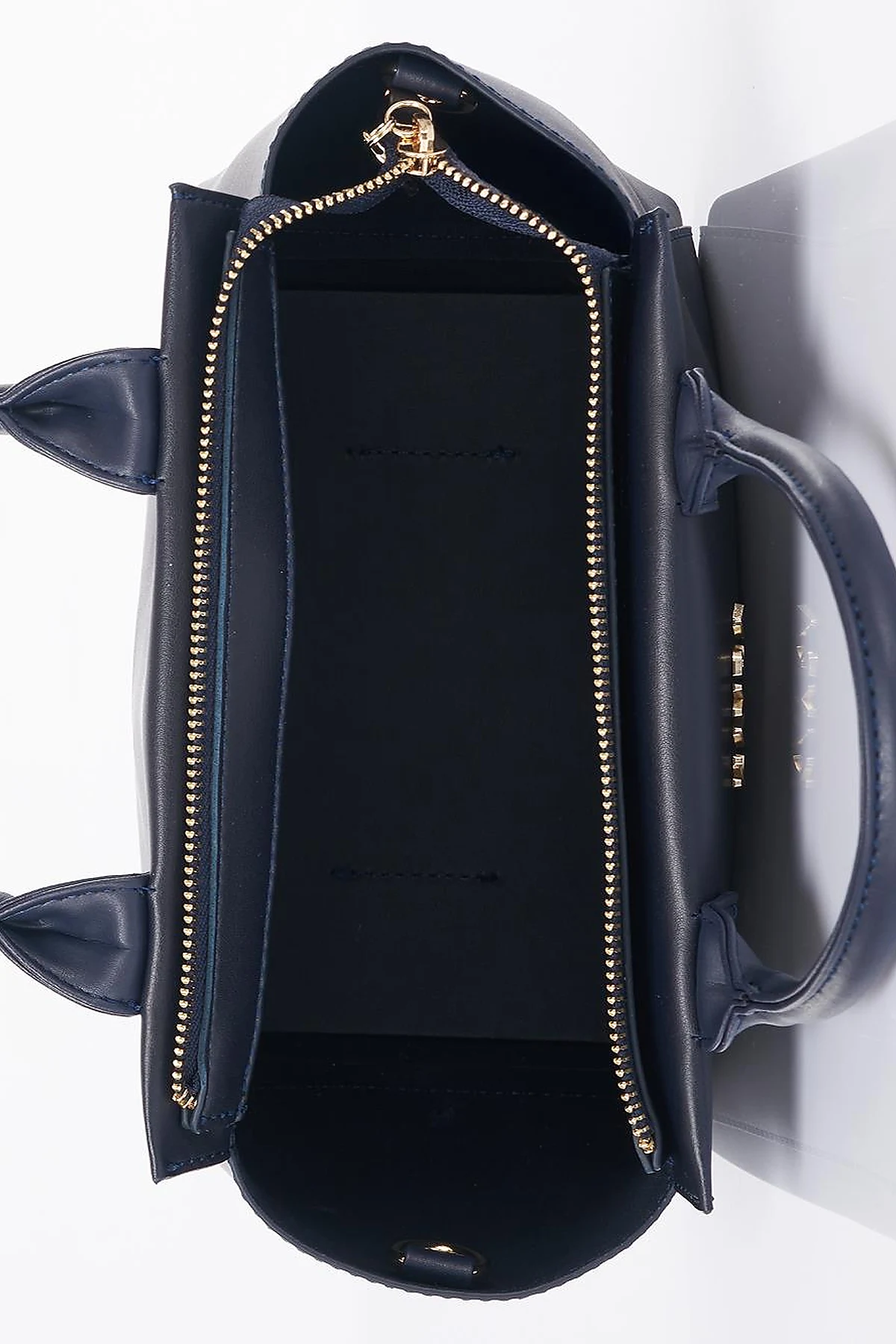 Faux Leather Tote Bag Navy