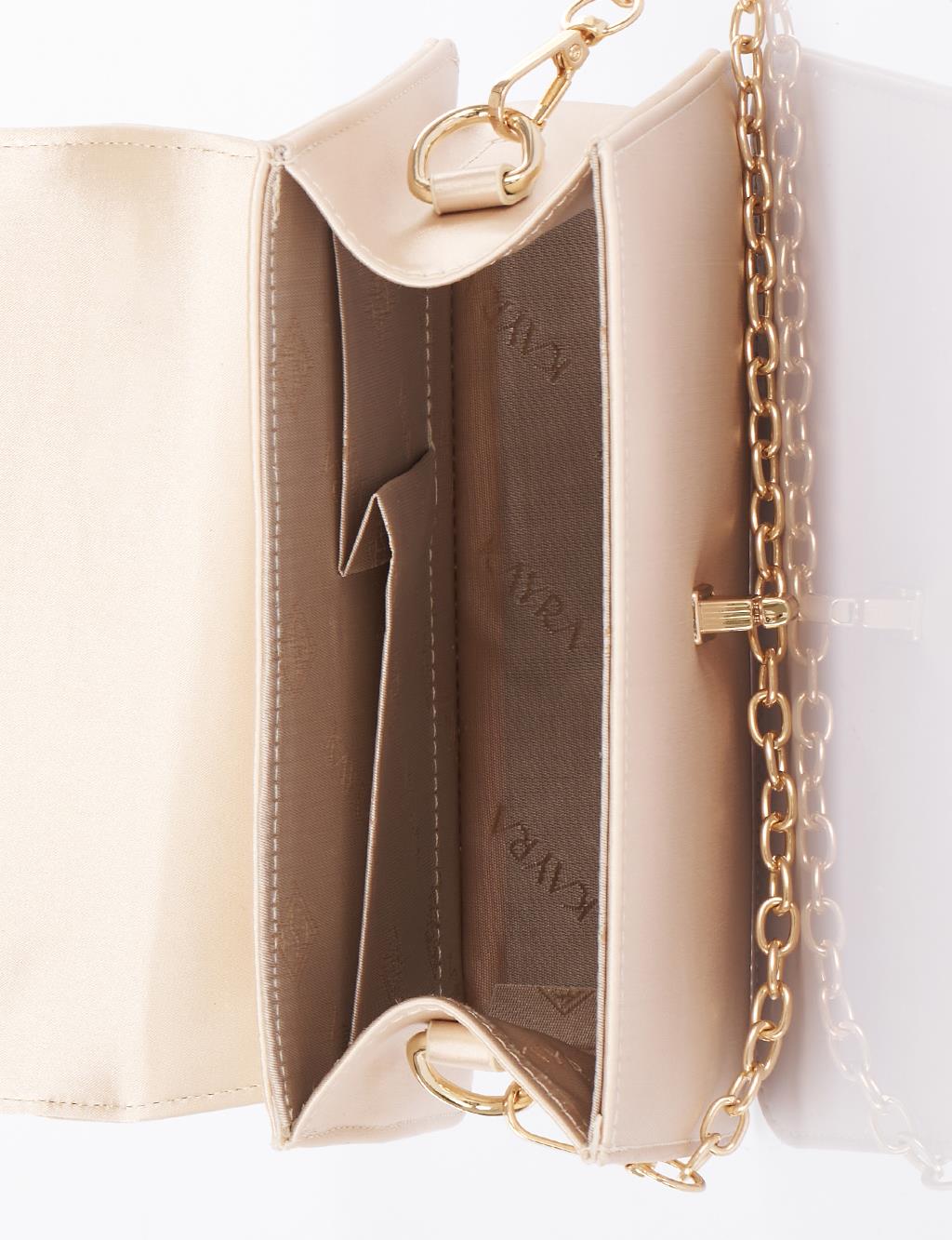Handle Satin Bag Cream