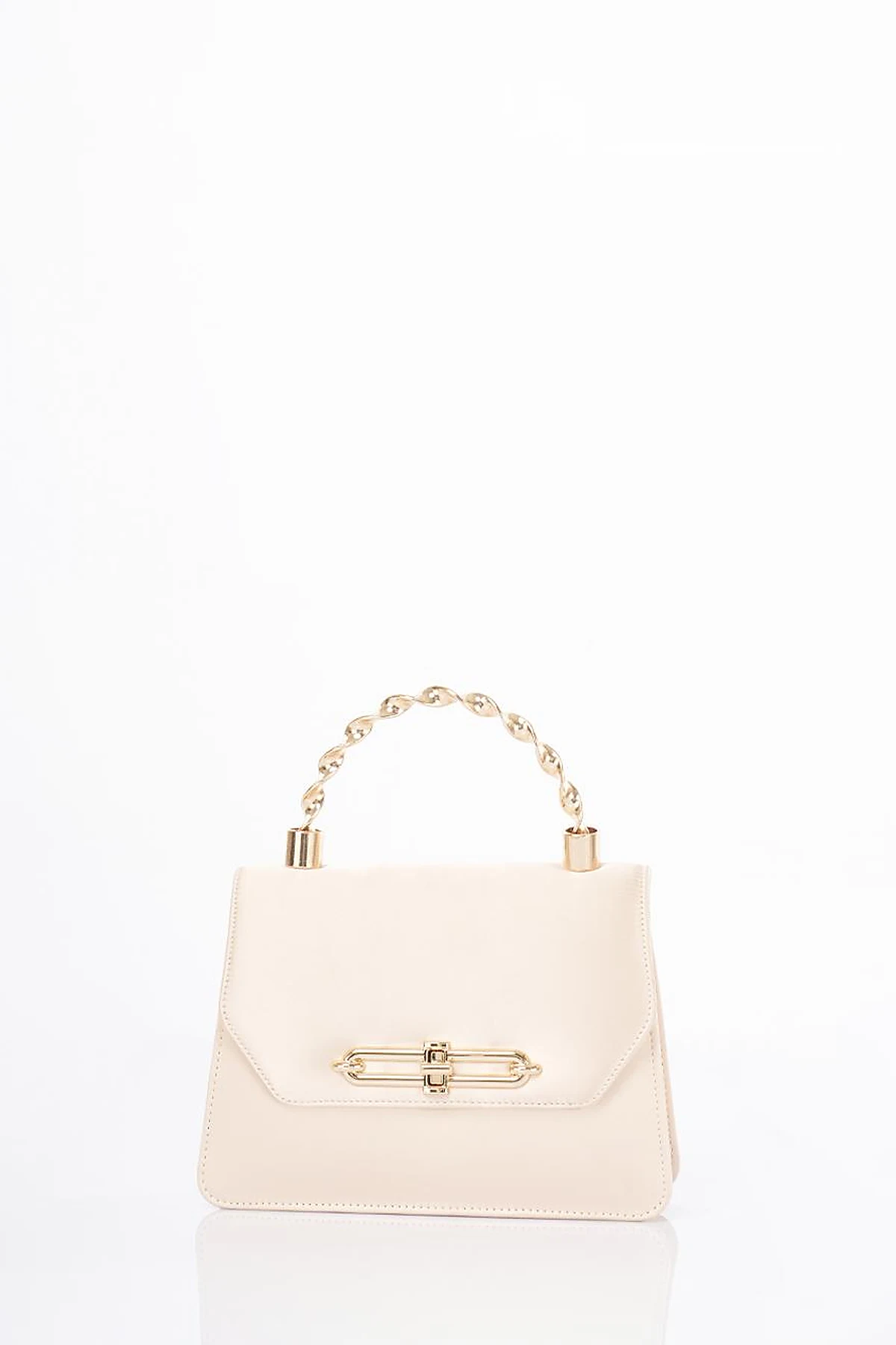 Handle Satin Bag Cream