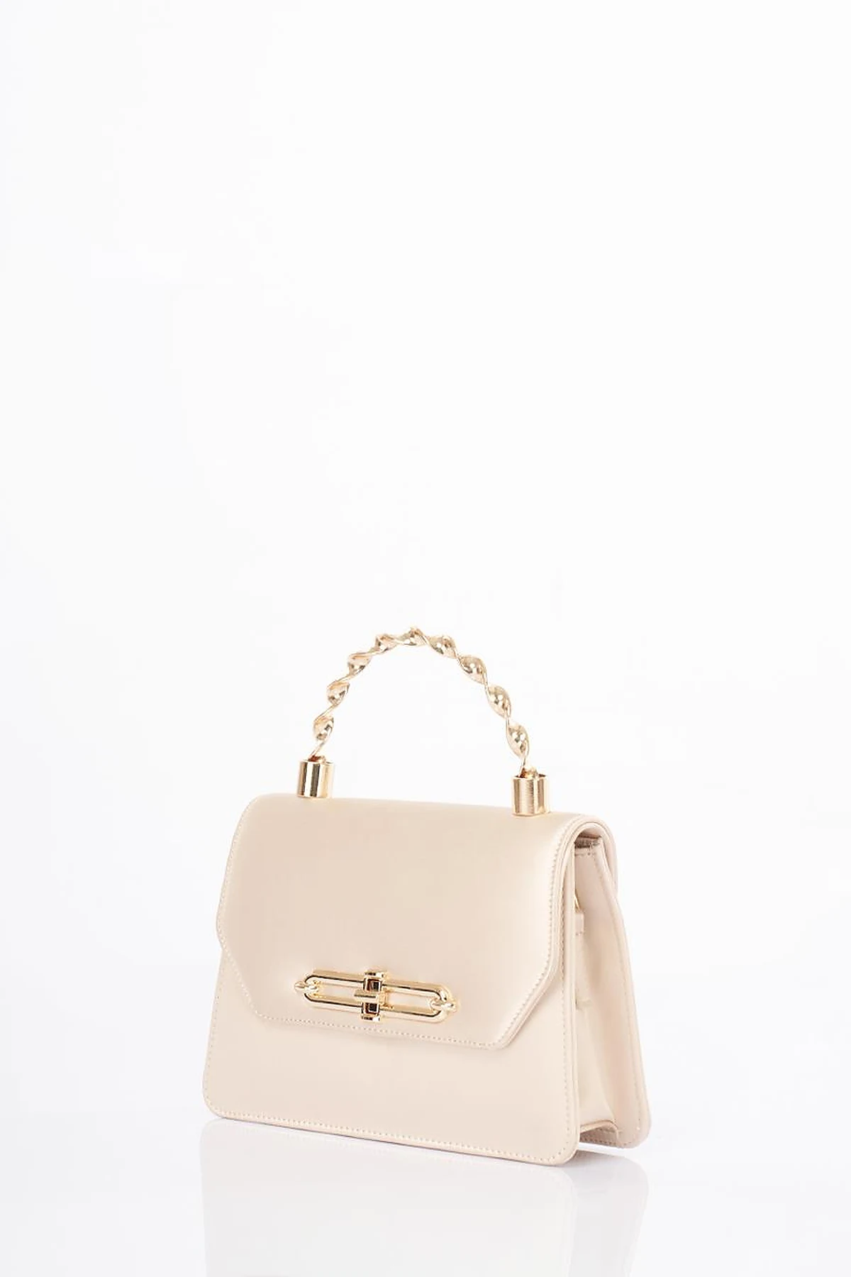 Handle Satin Bag Cream