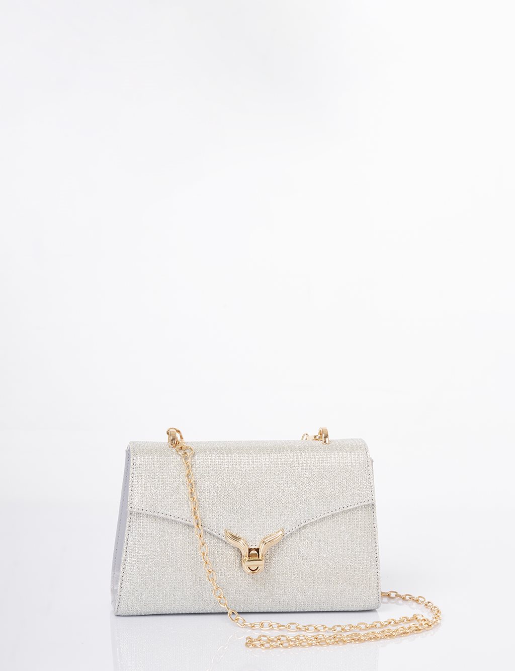 Clutch Bag with Pearl Handle - Anthracite