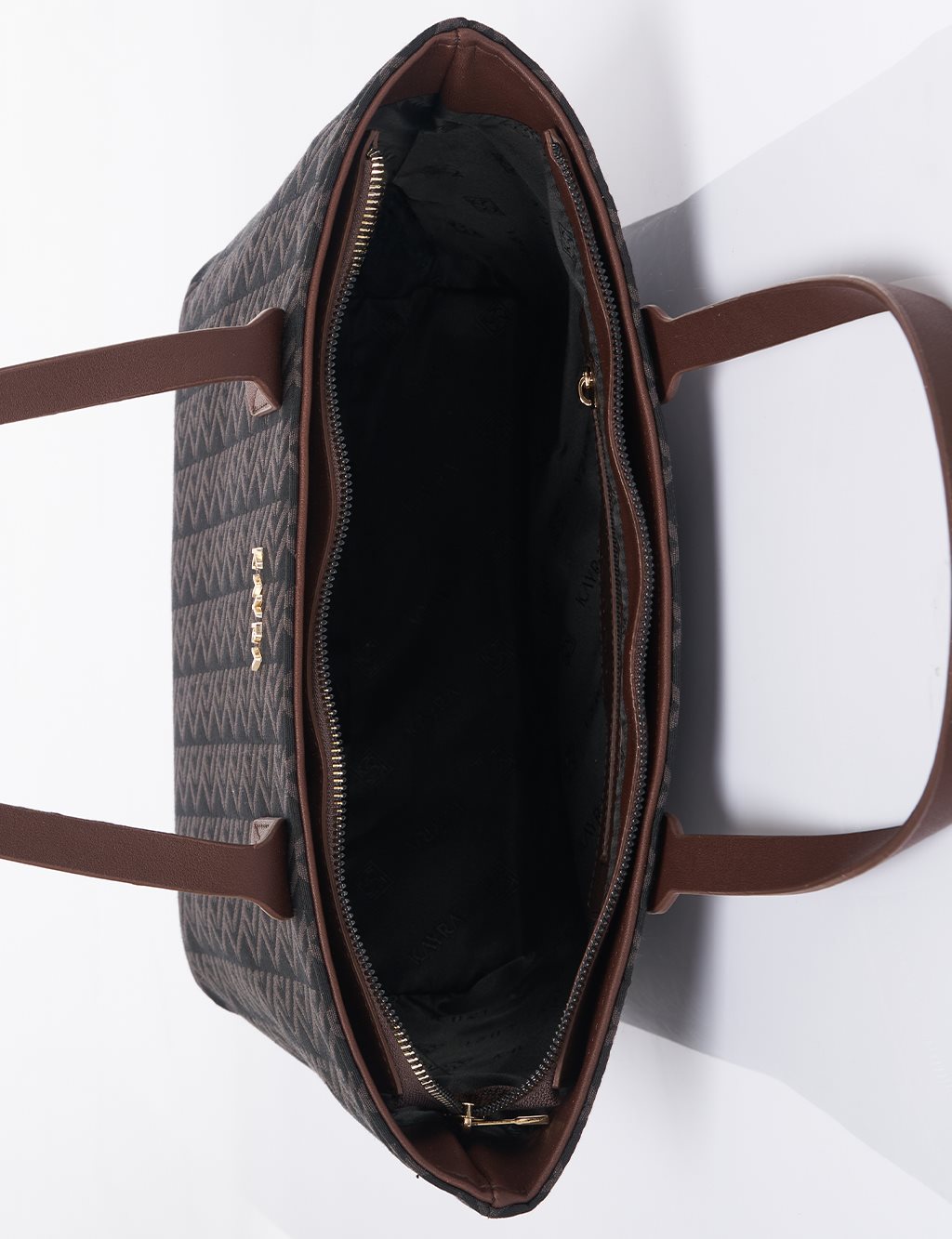 Monogram Pattern Shopper Bag Brown 