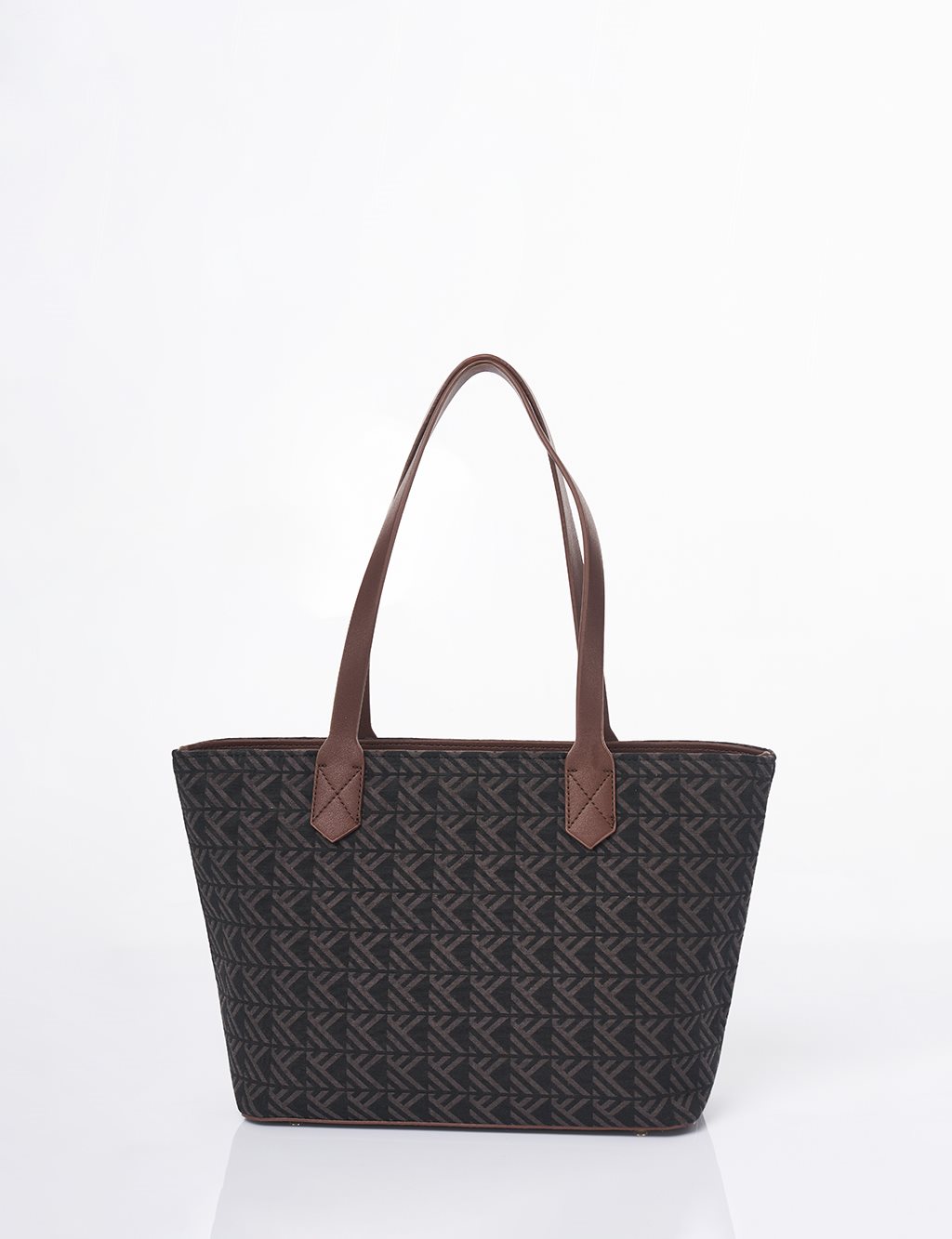 Monogram Pattern Shopper Bag Brown 