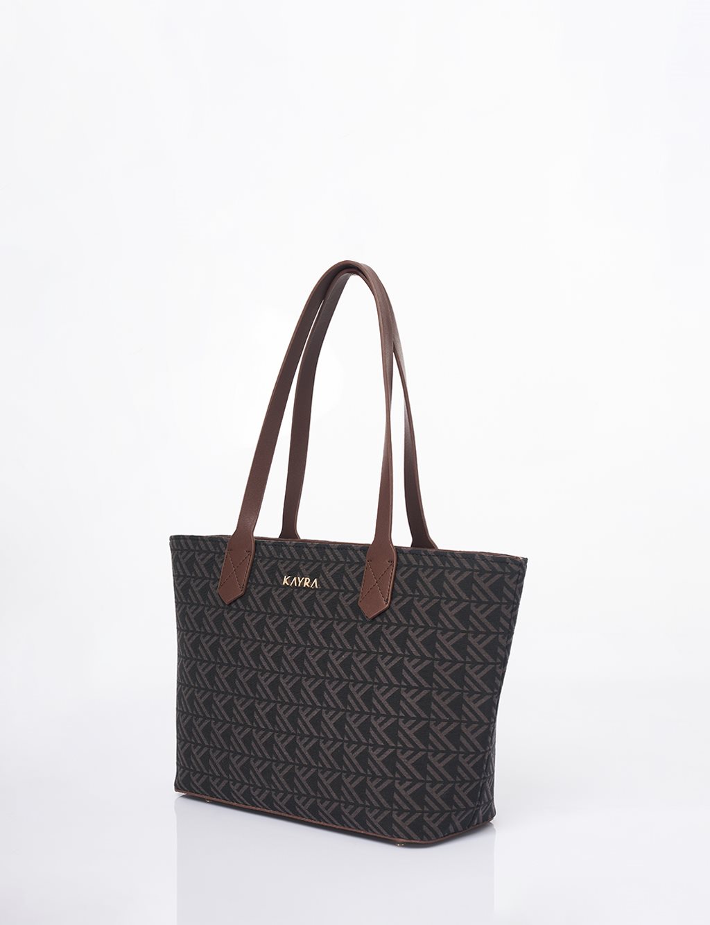 Monogram Pattern Shopper Bag Brown 