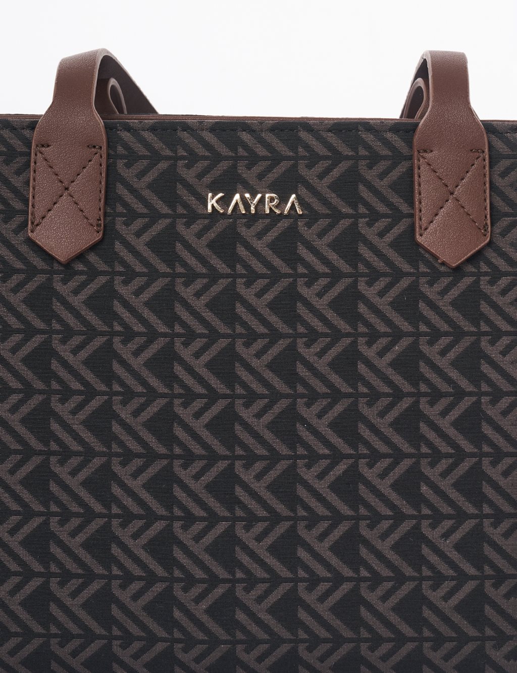 Monogram Pattern Shopper Bag Brown 