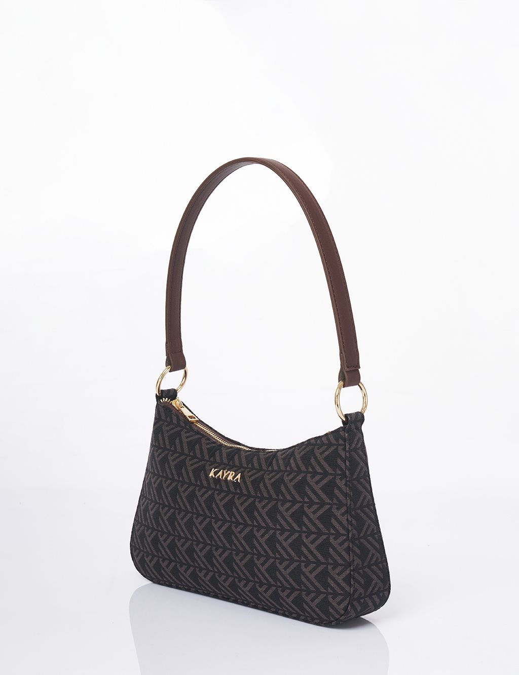 MONOGRAM LOGO DOKUMA DETAYLI HOBO ÇANTA