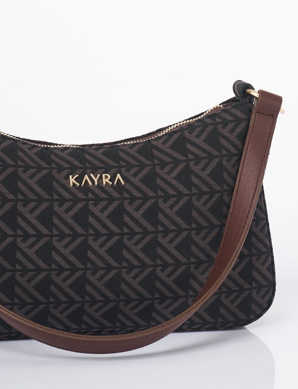 MONOGRAM LOGO DOKUMA DETAYLI HOBO ÇANTA