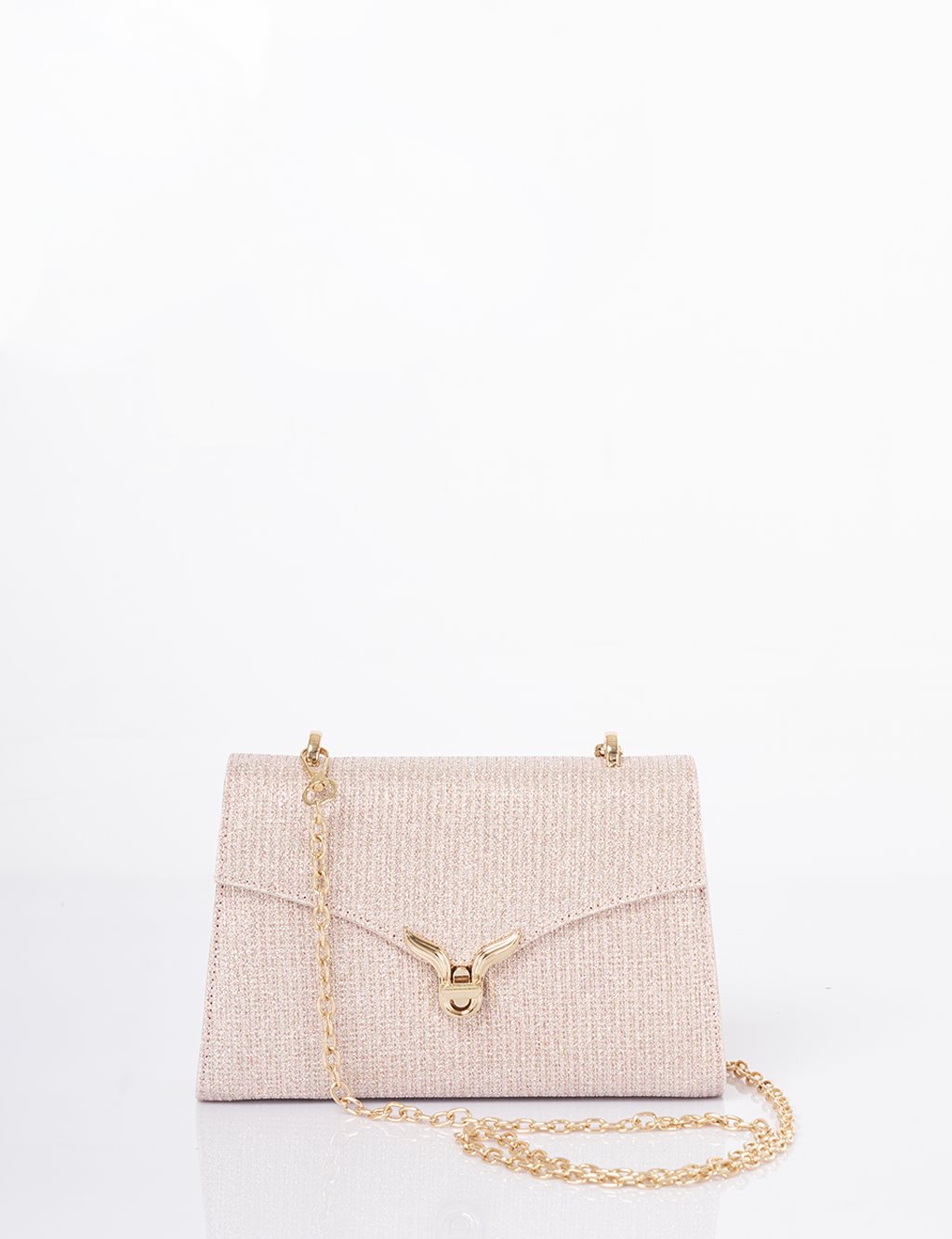 Clutch Bag with Pearl Handle - Powder Pink