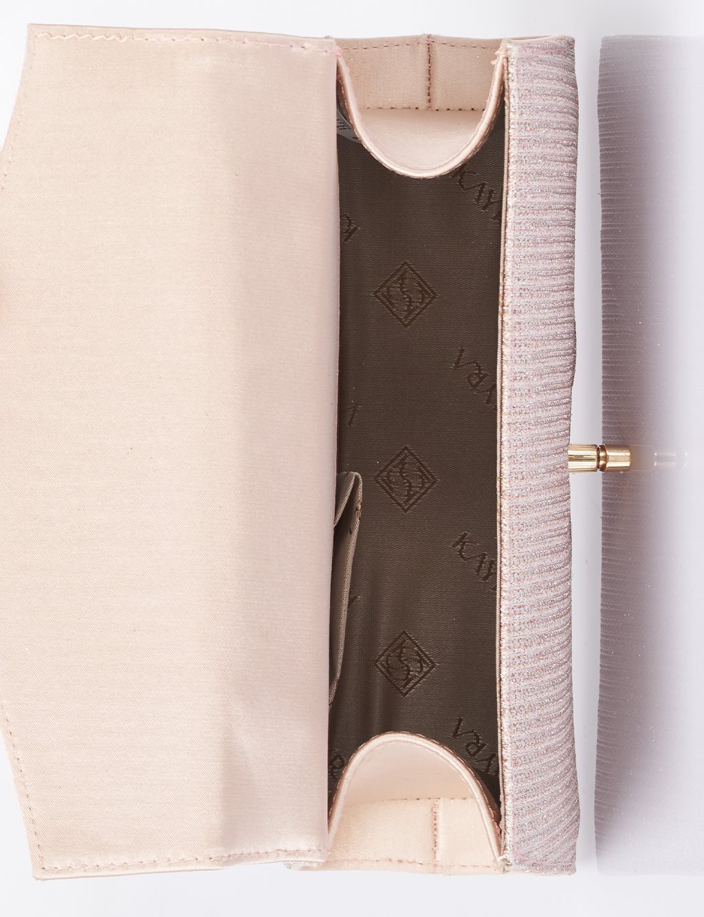 Clutch Bag with Pearl Handle - Powder Pink