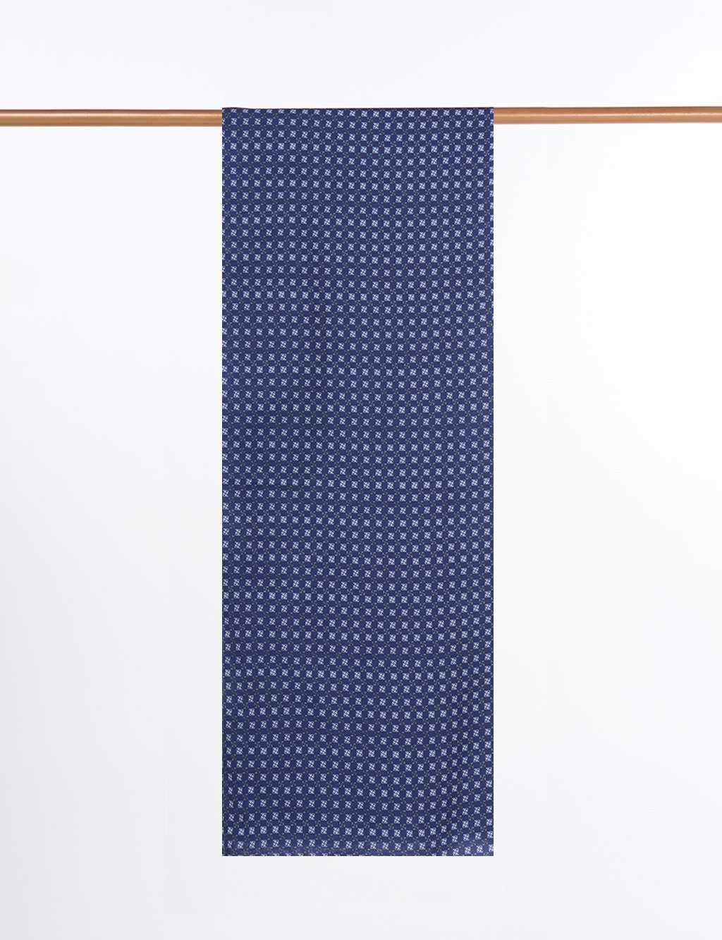 Checkered Monogram Patterned Shawl Navy 