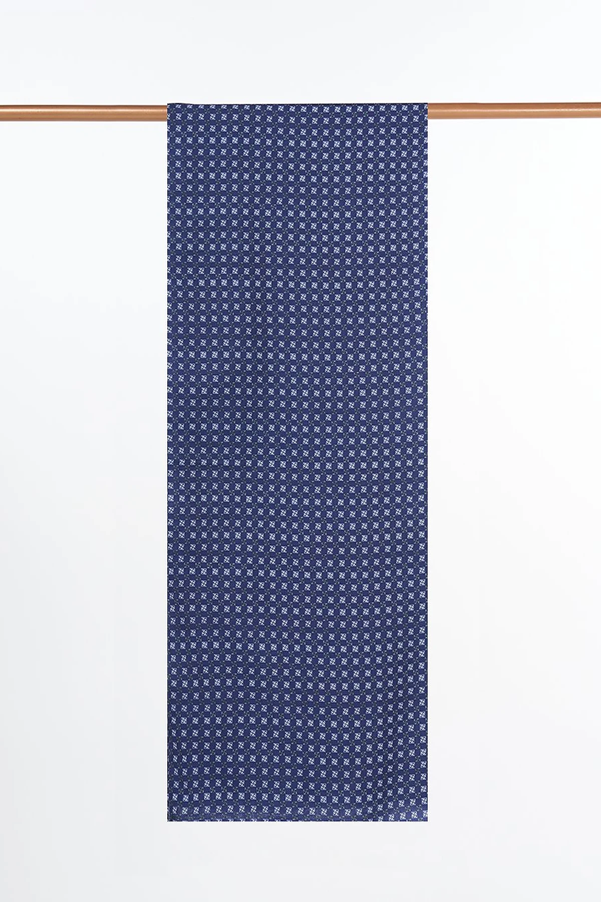 Checkered Monogram Patterned Shawl Navy 