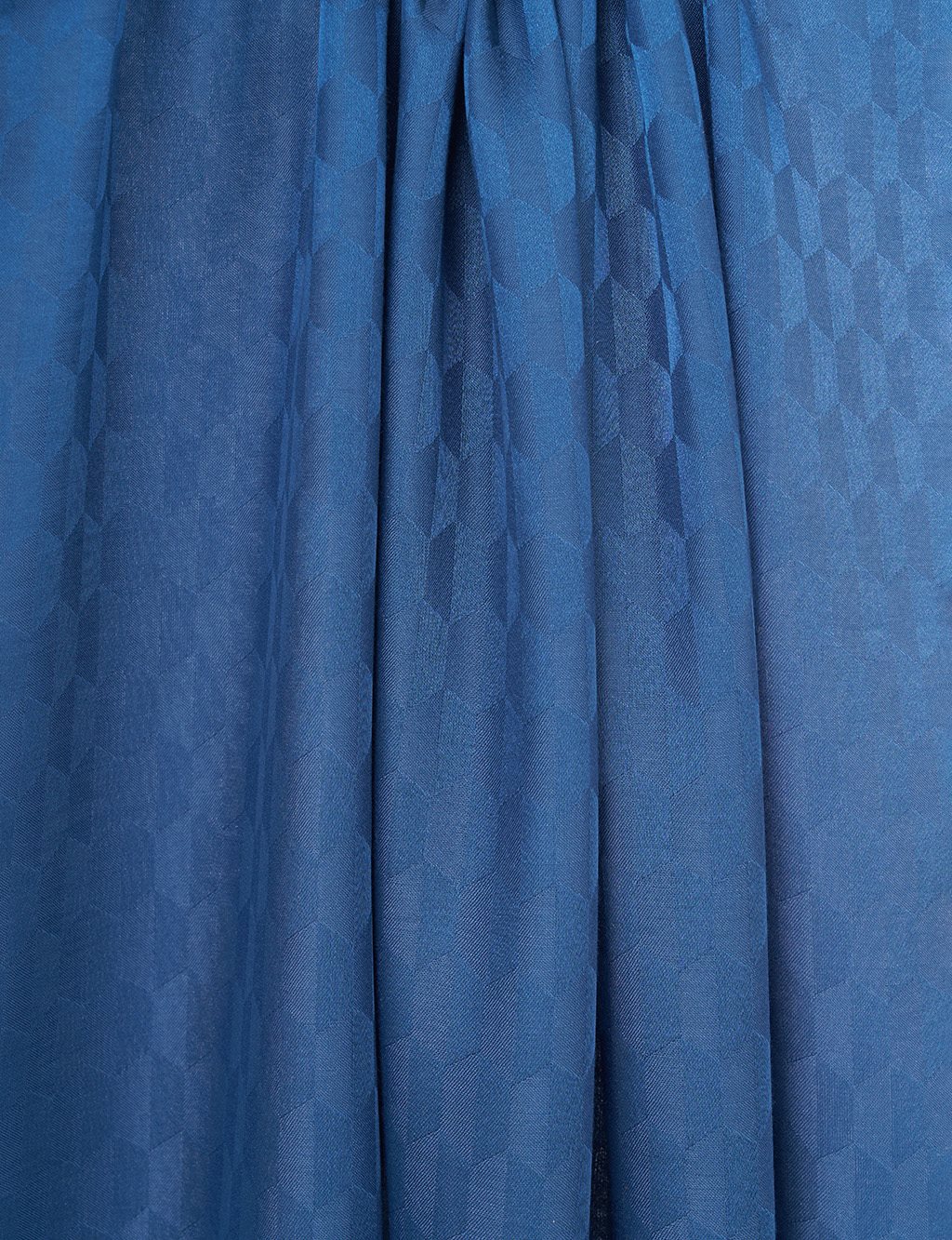 Cocoon Patterned Jacquard Woven Shawl Indigo 