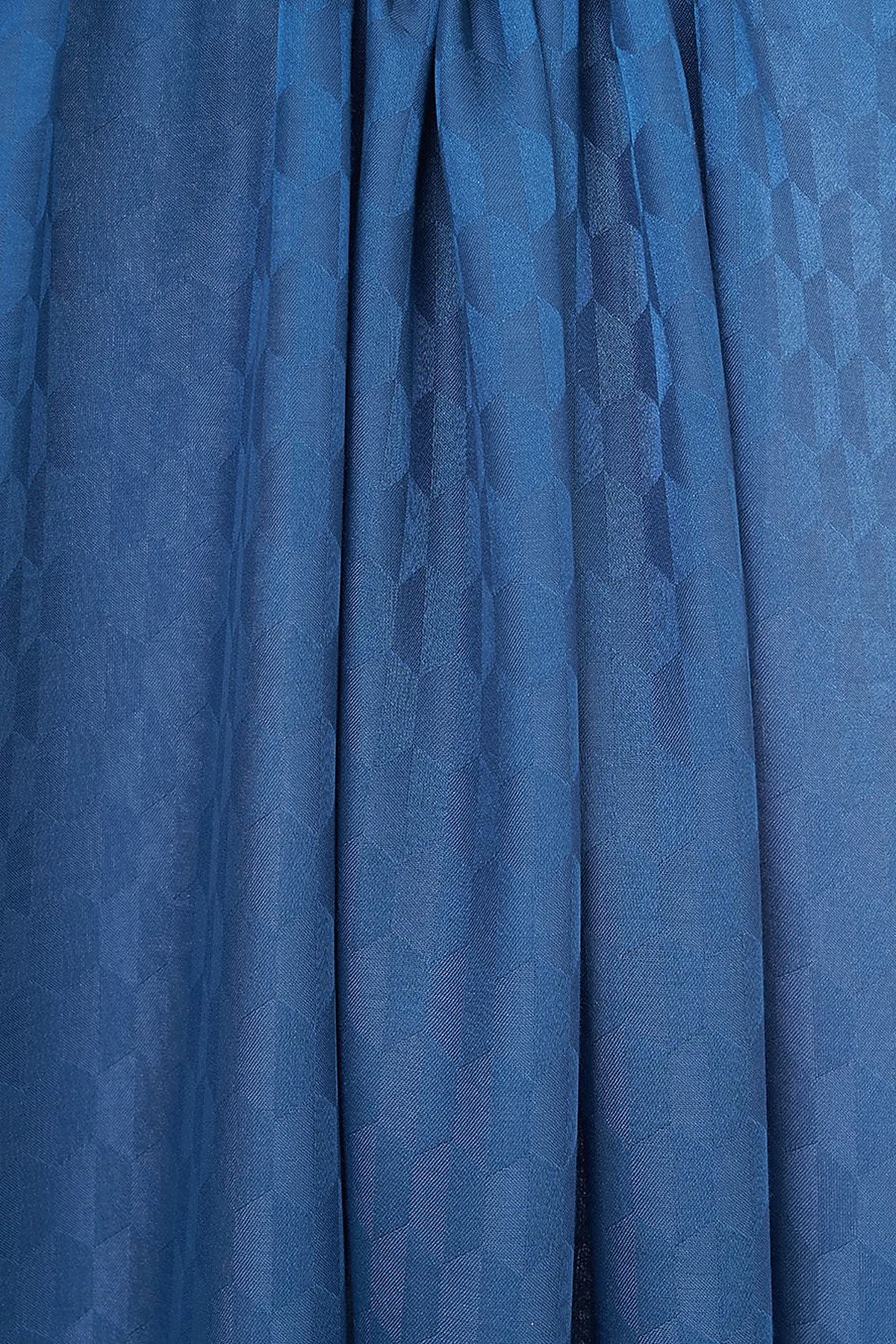 Cocoon Patterned Jacquard Woven Shawl Indigo 