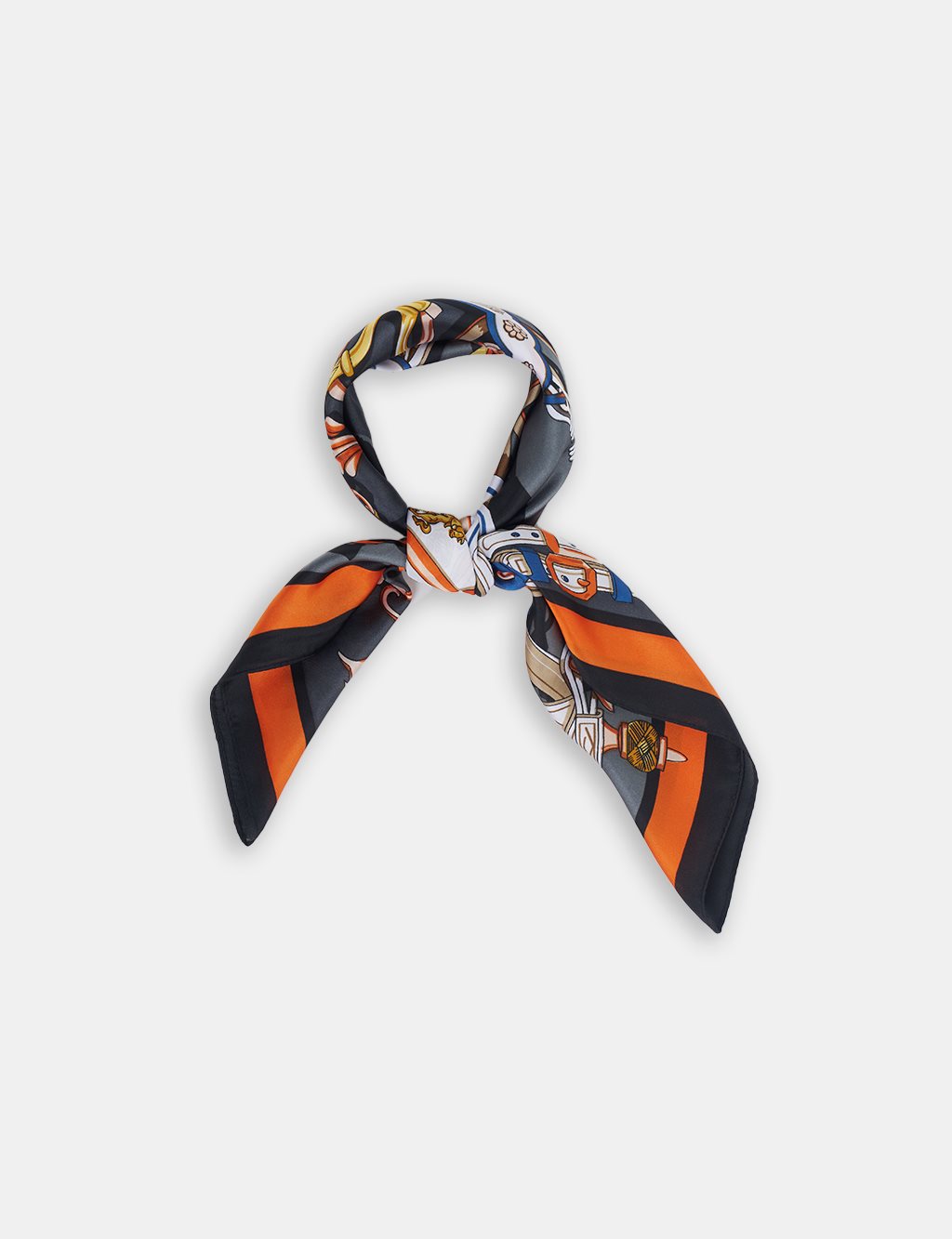 Ethnic Pattern Scarf – Black & Orange