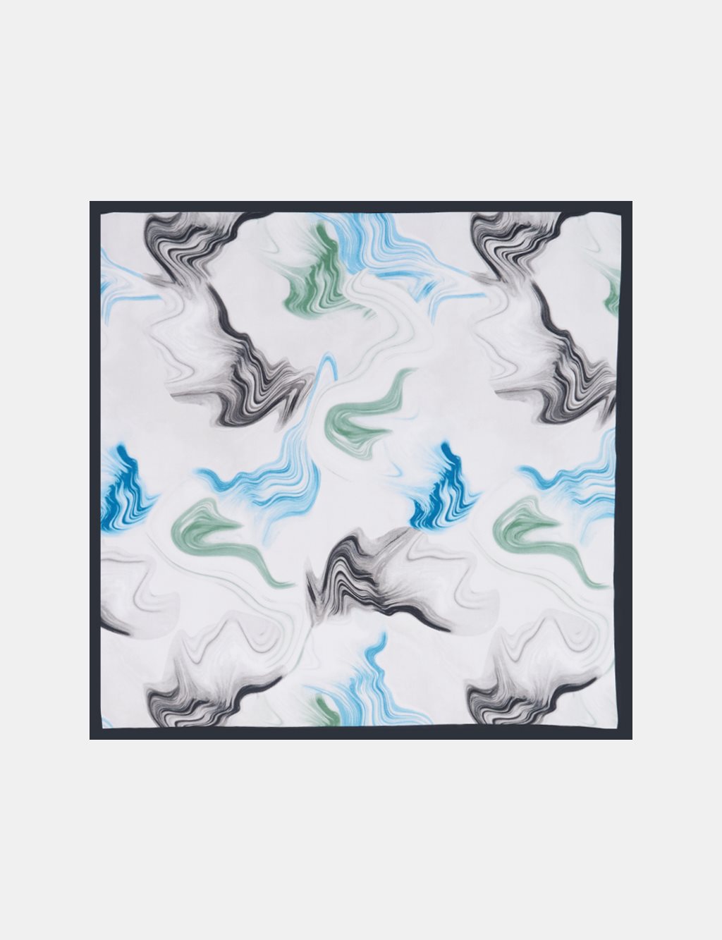 Marbled Pattern Scarf – Black & Optical White