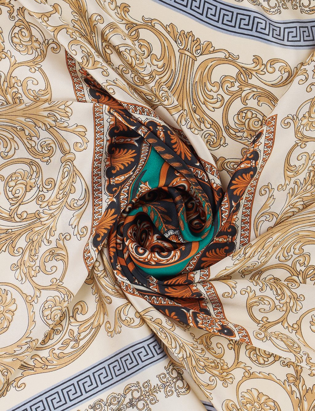 Patterned Scarf – Cream
