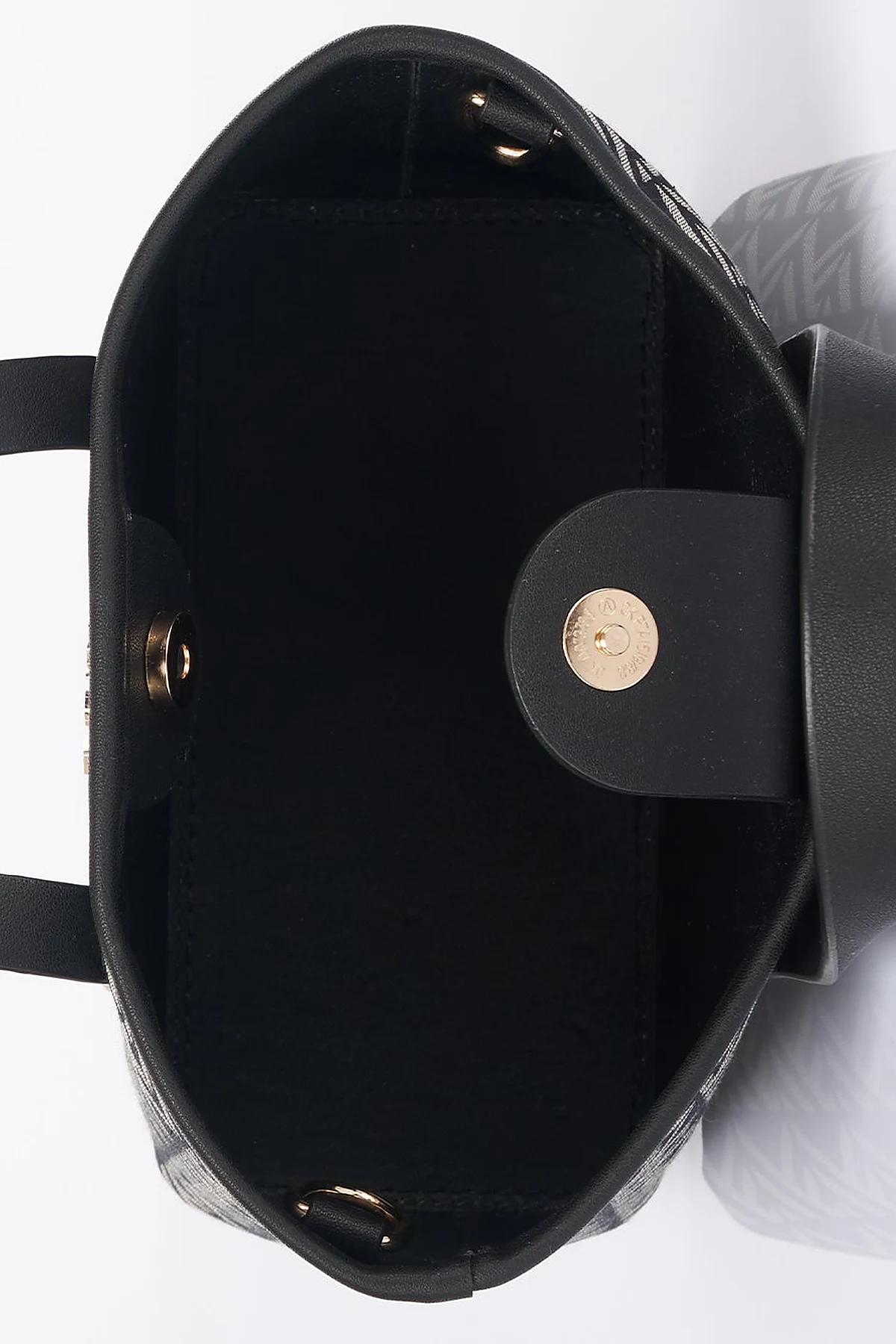 Monogram Pattern Medium Shopper Bag Black 