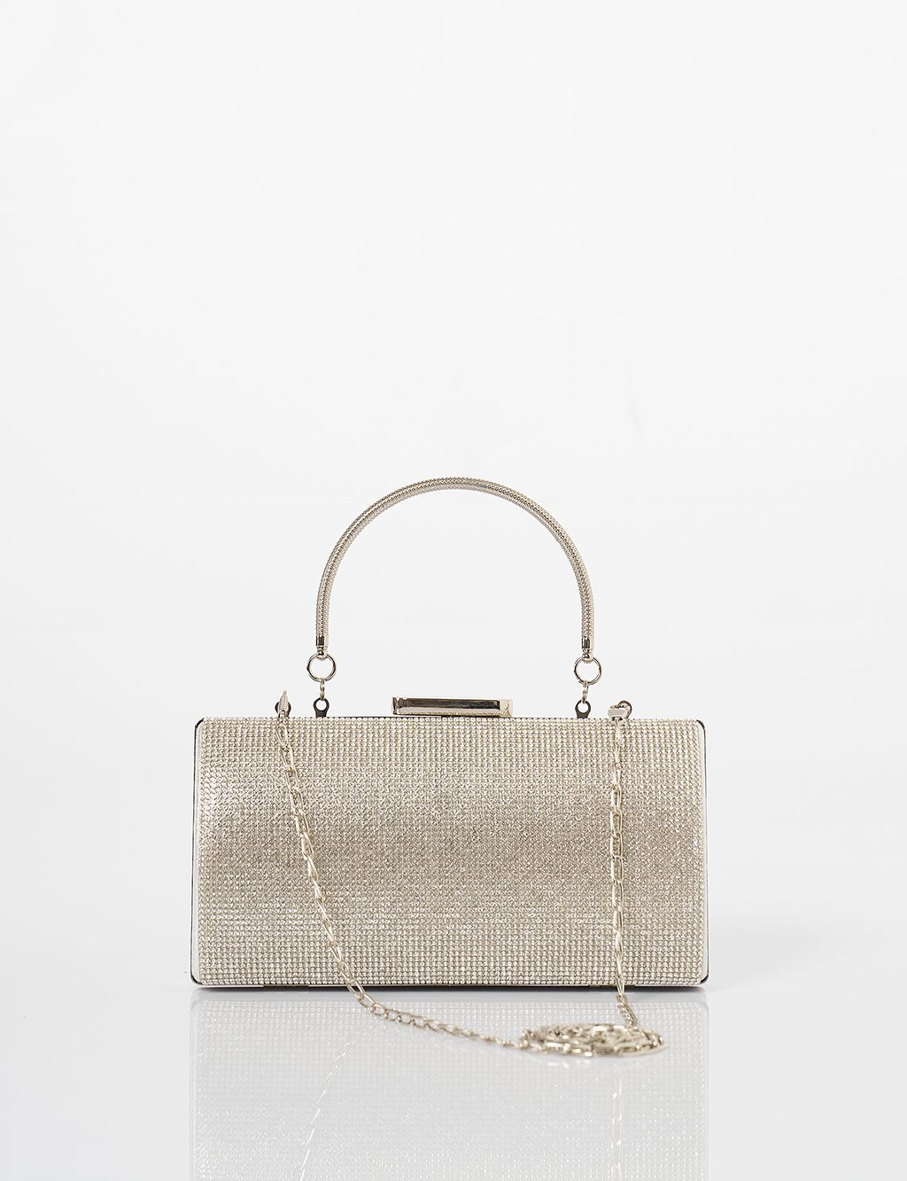 Evening Bag with Handle - Silver