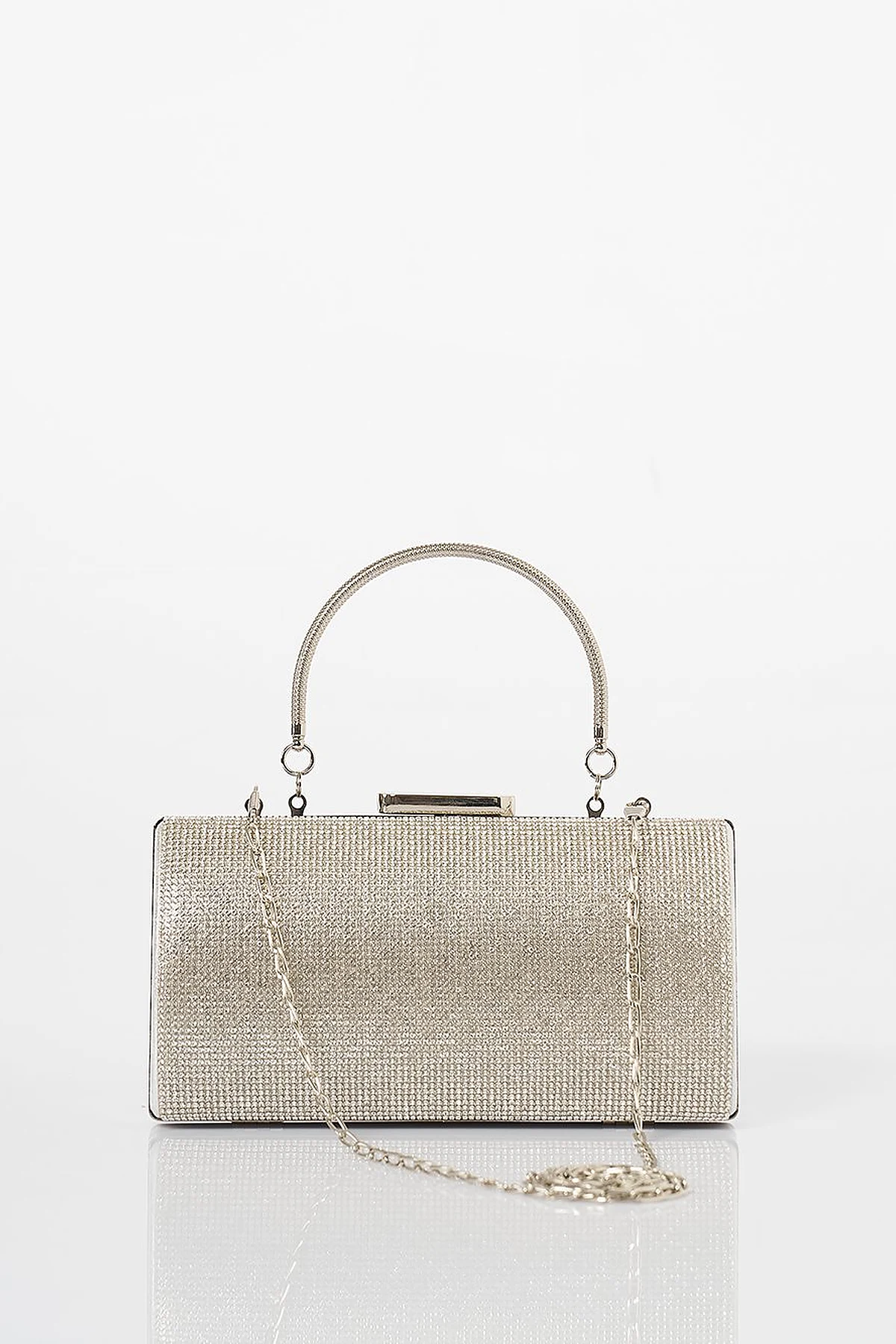 Evening Bag with Handle - Silver