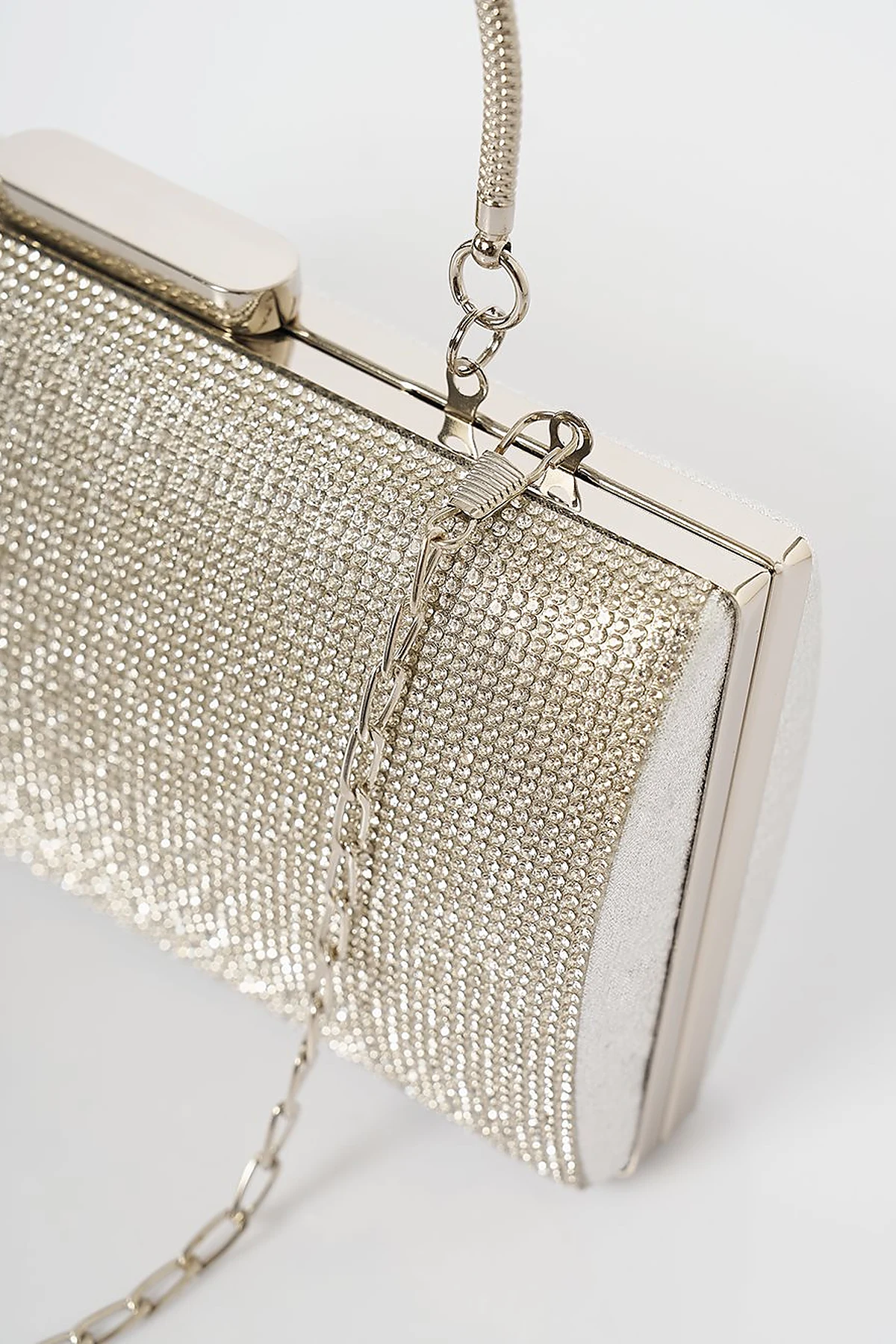 Evening Bag with Handle - Silver