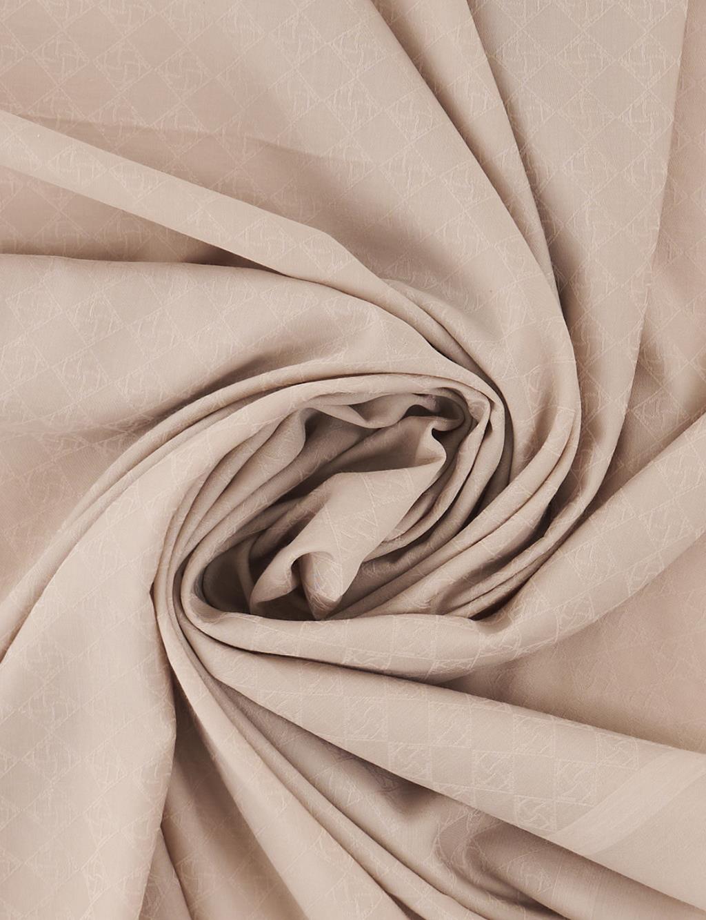 Cotton Monogram Scarf Light Beige