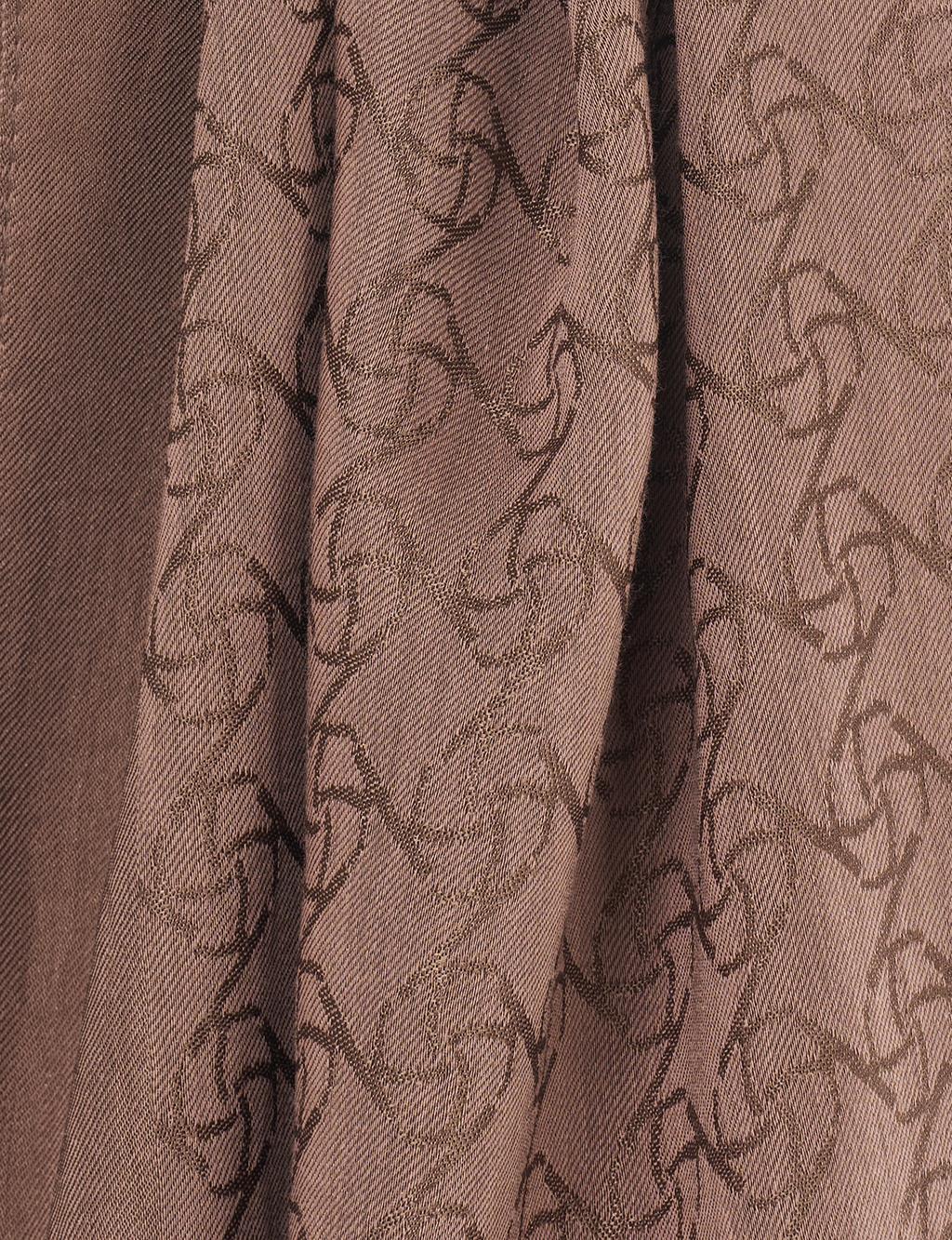 Monogram Desen Pamuk Karışımlı Şal Kahve 