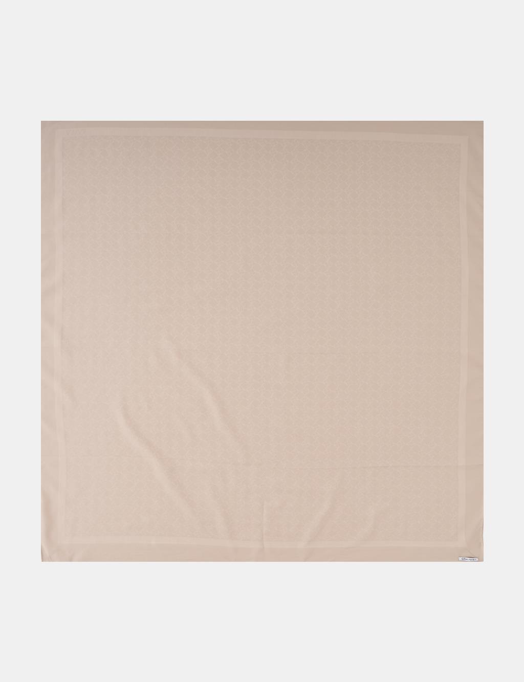 Cotton Monogram Scarf Light Beige